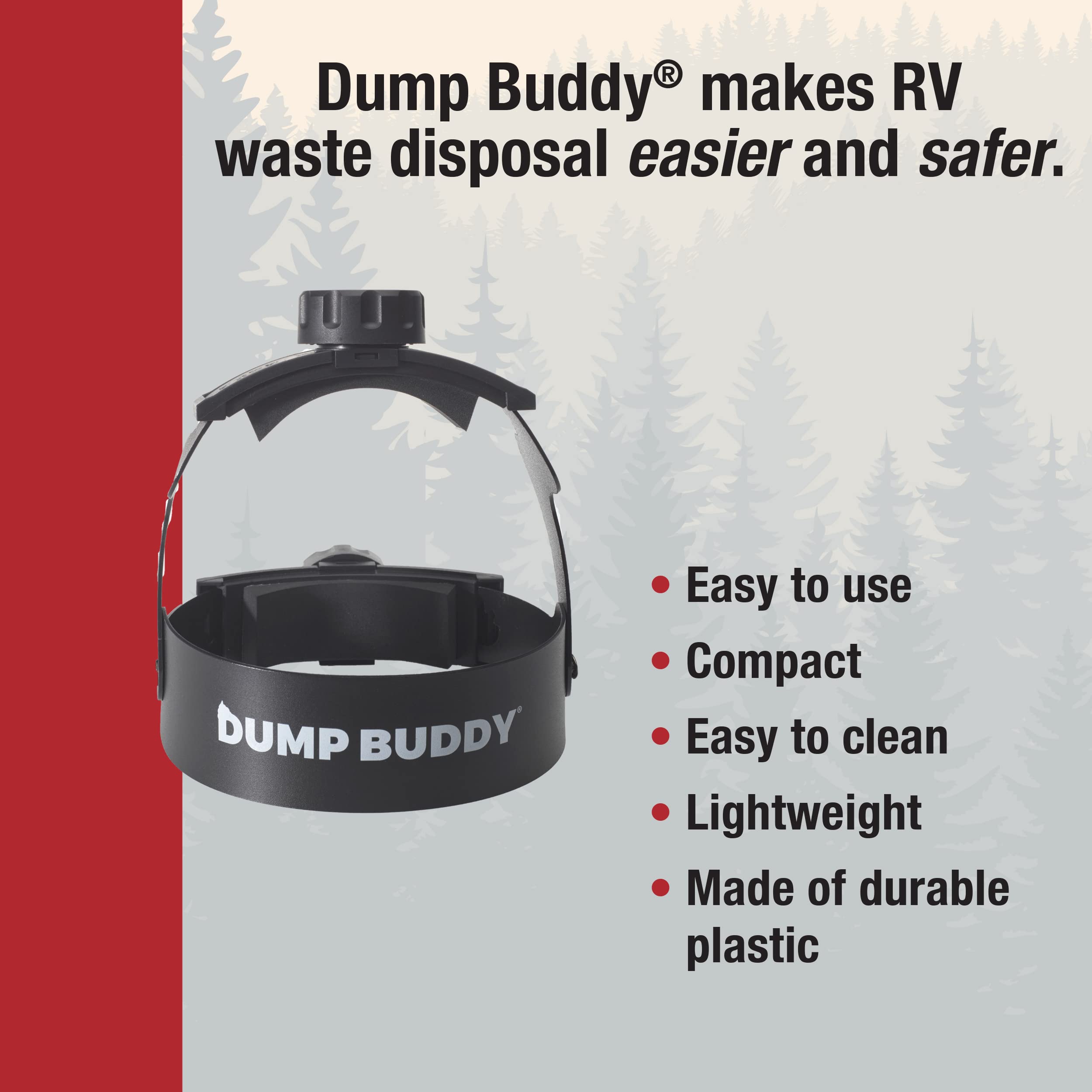 Dump Buddy Rv Hose Fastening Device - Camper Sewer Accessory Reduces Accidental Spillage - Rv Sewer Hose Support Is A Must Have