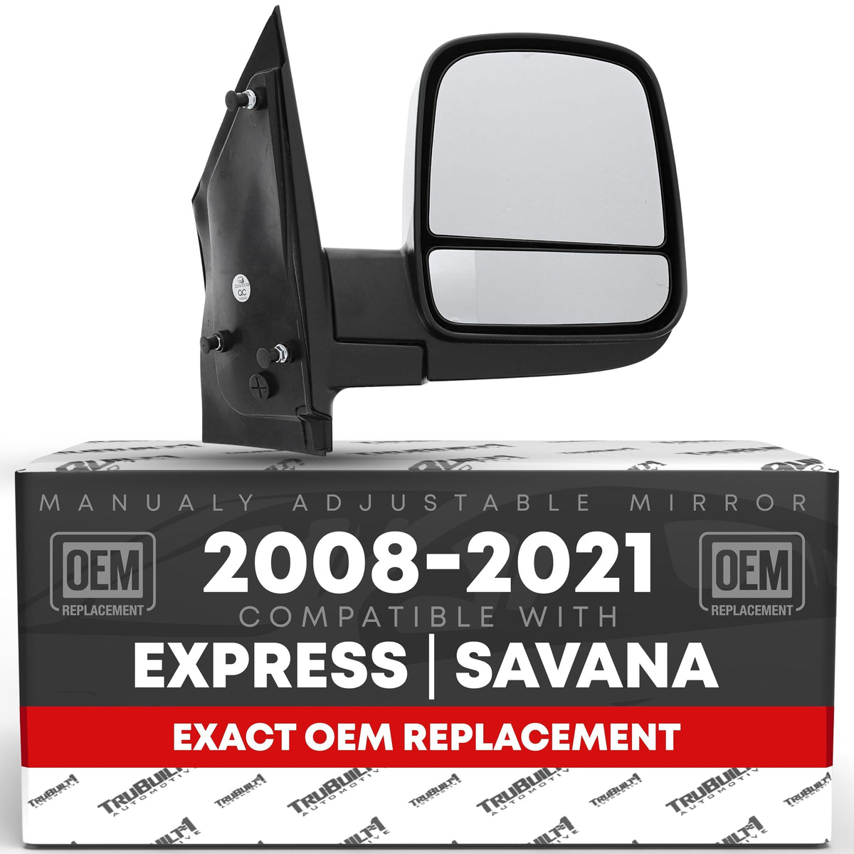 Passenger Side Mirror Compatible with 2008-2015 Chevrolet Express & GMC Savana 1500, 2008-2021 Express & Savana 2500 3500 Manual