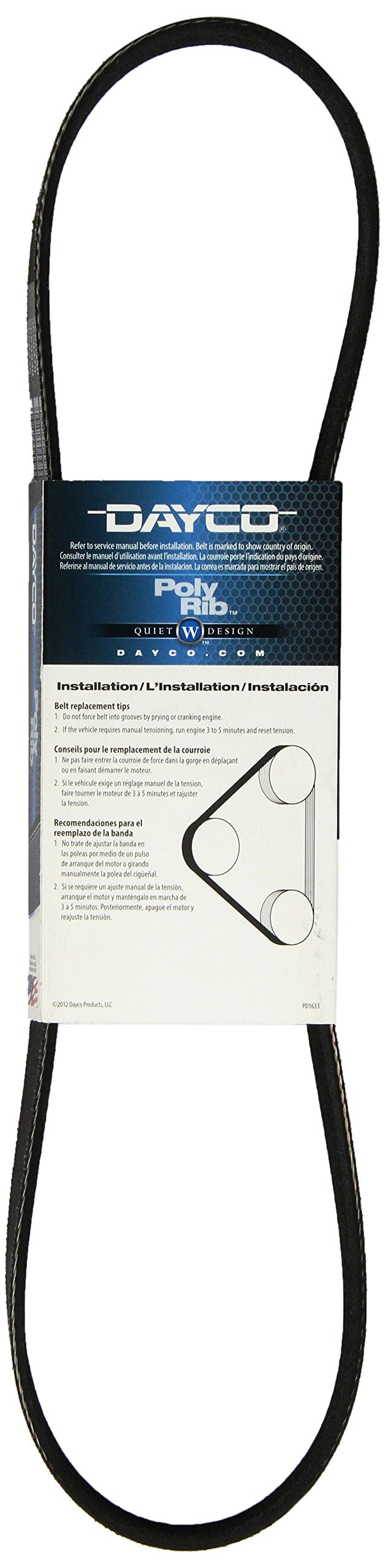 Dayco 5050370 Serpentine Belt , Black