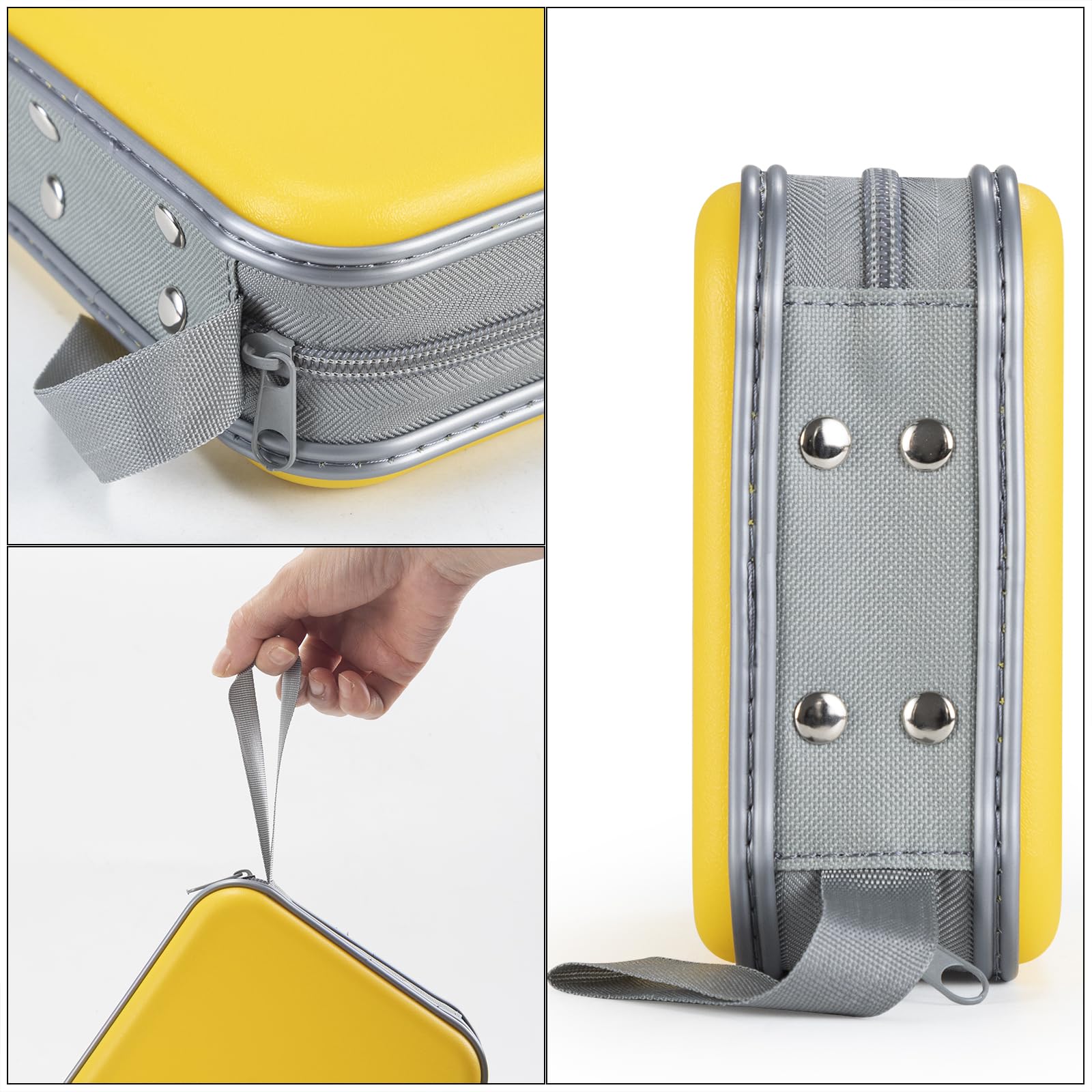Uentip Car Cd Case, 48 Capacity, Yellow, Portable, Zipper, Disc Organizer