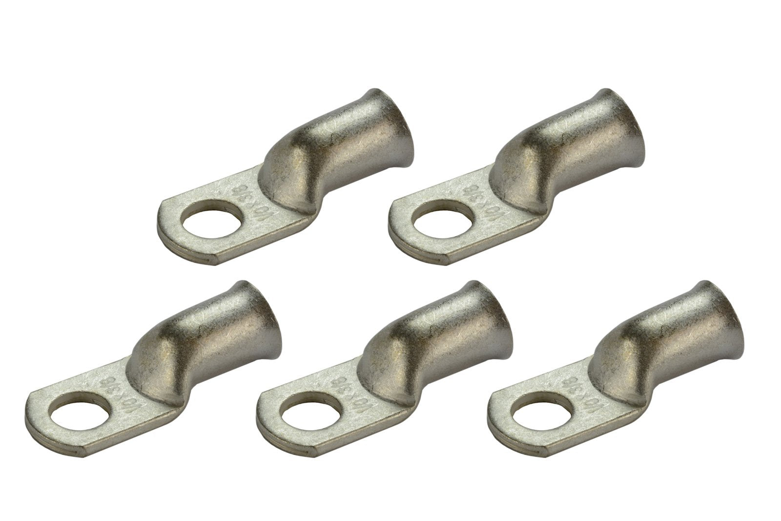 Temco 5 Pack Tinned Copper Welding Battery Cable Ends, Lugs Terminal 1/0 Awg 3/8'' Hole - Marine Grade (6 Awg To 1/0 Awg Options