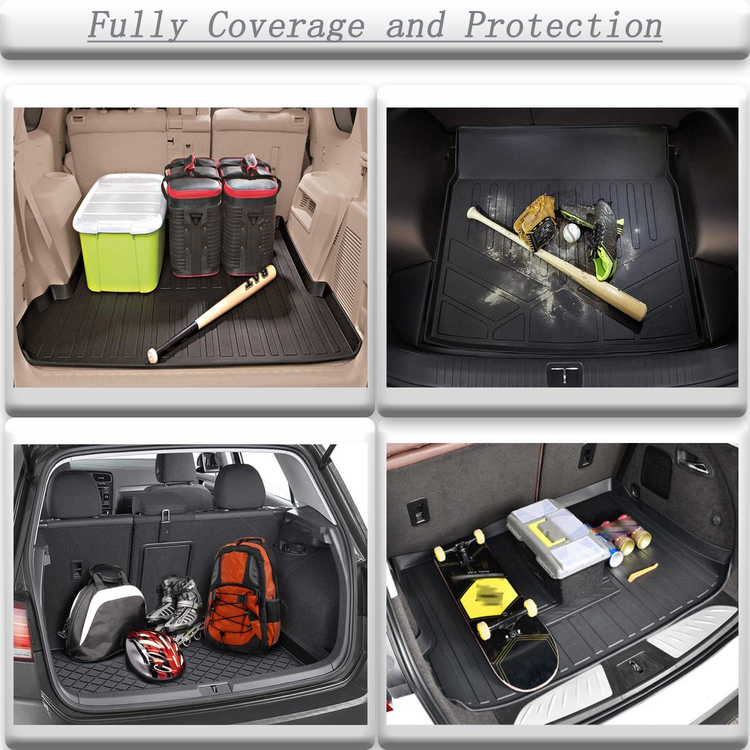 Escape Cargo Liners - All Weather Rear Trunk Tray Cargo Mats Protector Compatible With Ford Escape, 3D Tech Waterproof Durable O