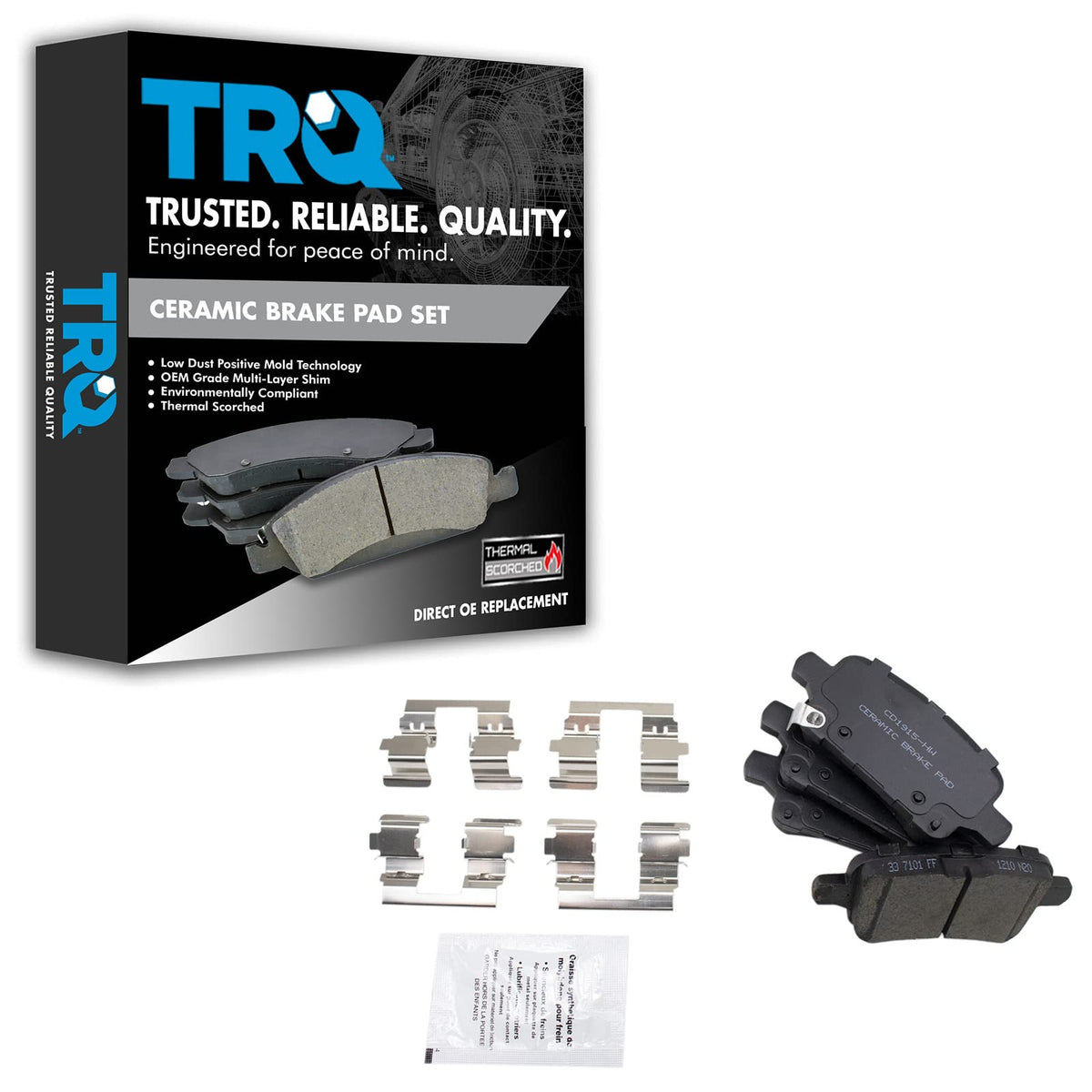 TRQ Rear Brake Pads Ceramic Compatible with 2017-2019 Buick LaCrosse 2018-2019 Regal Sportback Regal TourX 2018-2022 Chevrolet E
