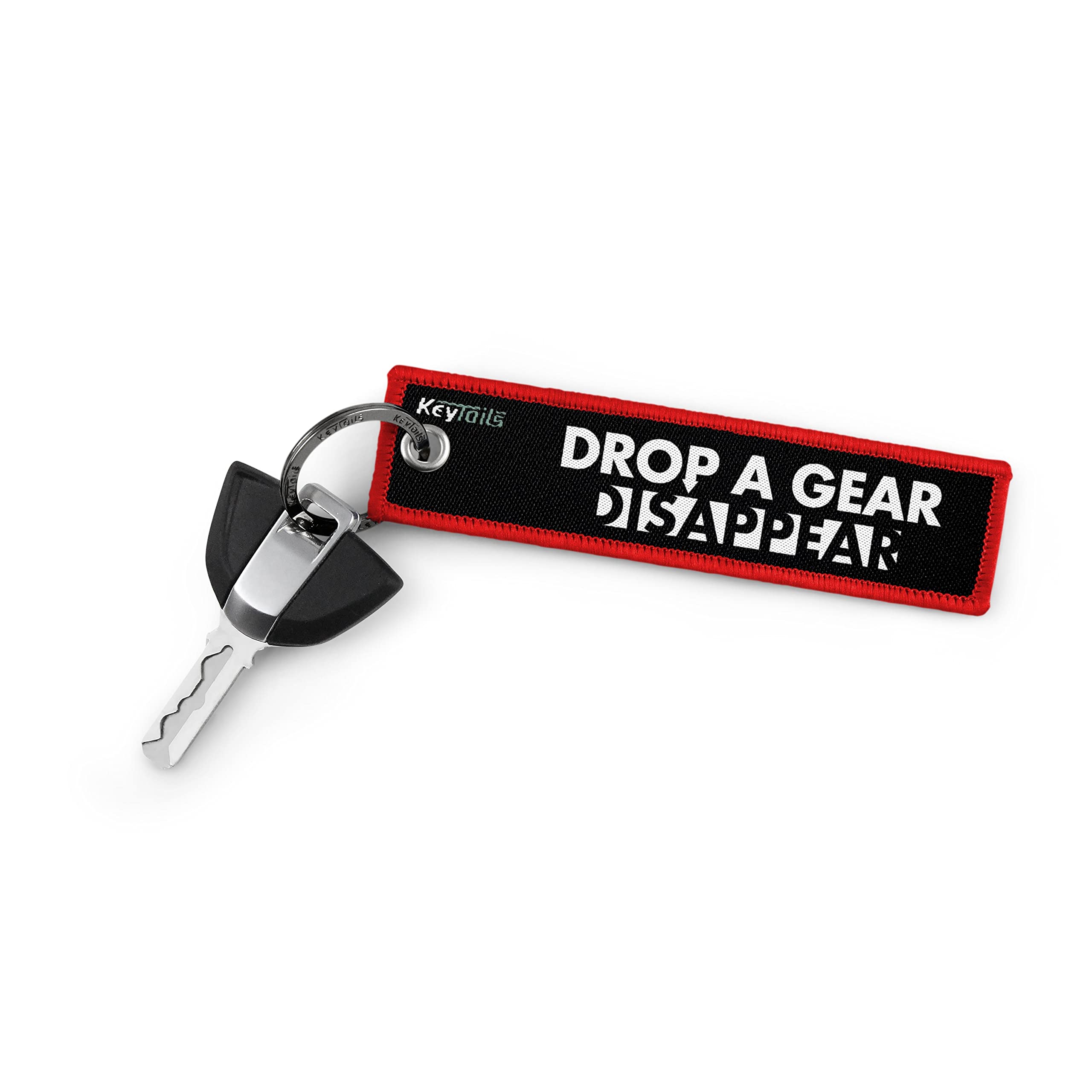 Keytails Keychains, Premium Quality Key Tag For Motorcycle, Car, Scooter, Atv, Utv [Drop A Gear & Disappear]
