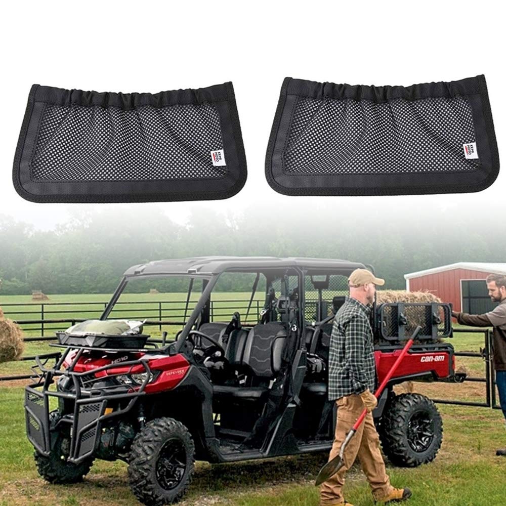 Kemimoto Utv Rear Backrest Storage Nets Compatible With Can Am Defender Max Replacement New Oem #715003019 Black (Sold In Pairs)