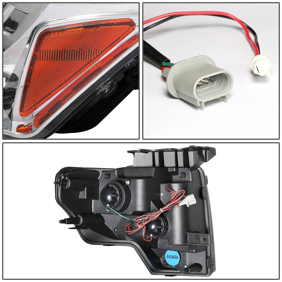 Dna Motoring Hl-Hap-F15009-Led-Ch-Am Headlight Assembly, Driver And Passenger Side