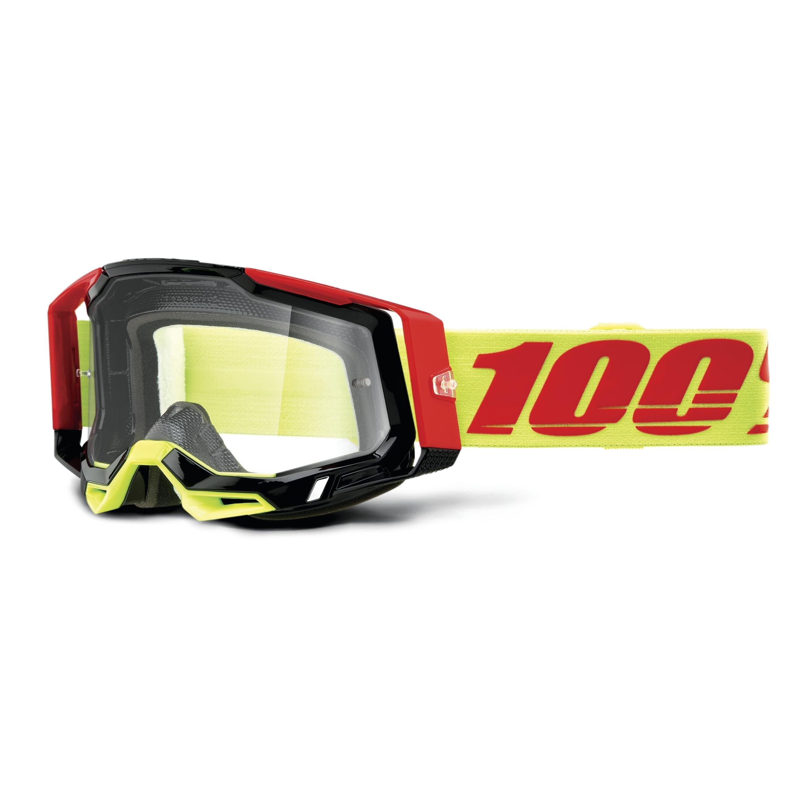 100% Racecraft 2 Mountain Bike & Motocross Goggles - MX and MTB Racing Protective Eyewear (Wiz - Clear Lens)
