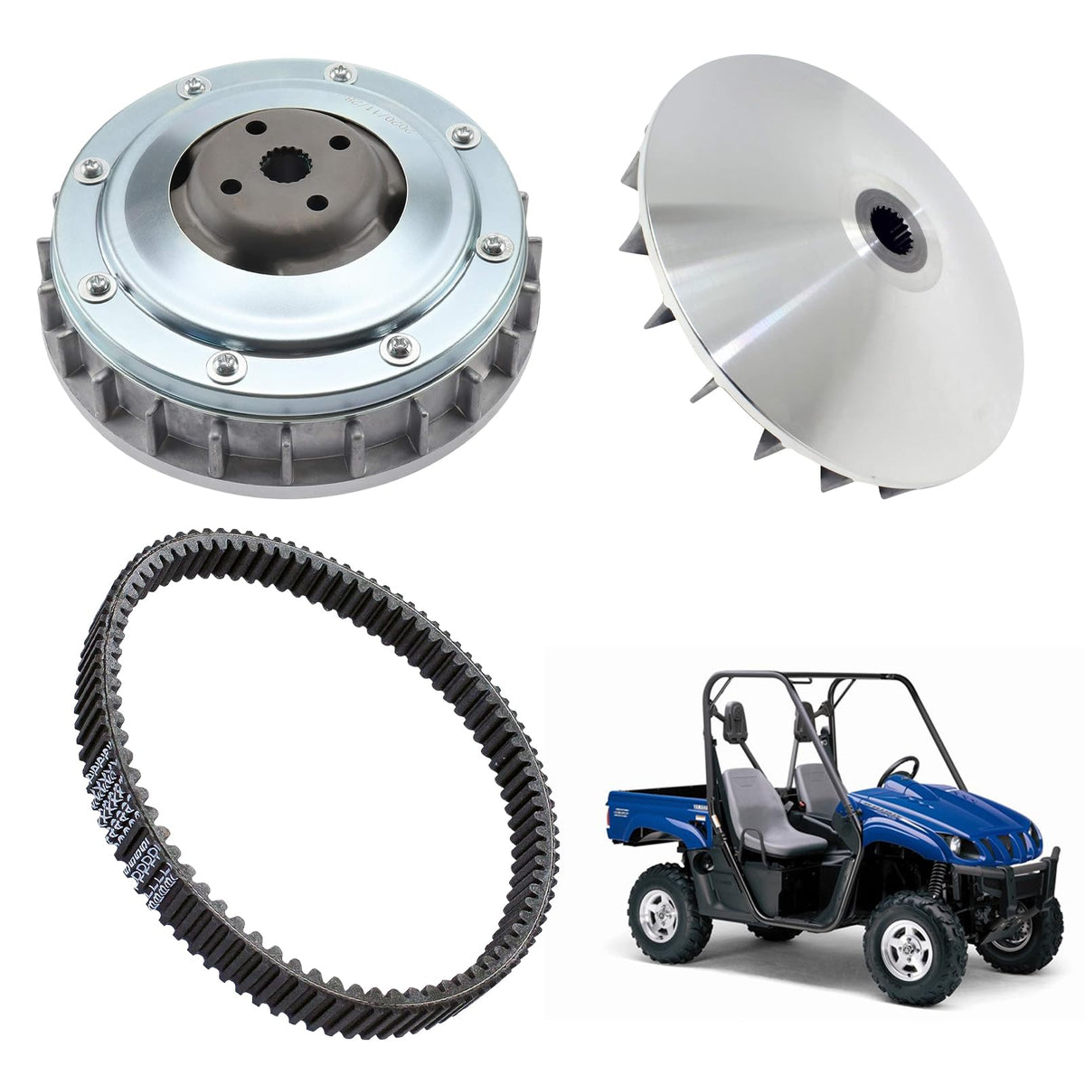 LEAPTREND Primary Clutch Sliding Sheave & Fixed Sheave Plate & Drive Belt, Primary Drive Clutch Sheave Assembly for Yamaha Rhino