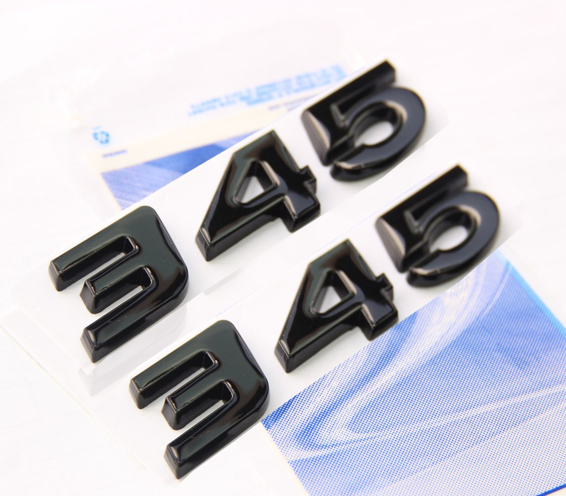 Yoaoo 2Pack Black 345 Emblems Badge Decal 3D Logo Nameplate Compatible With 300C Red