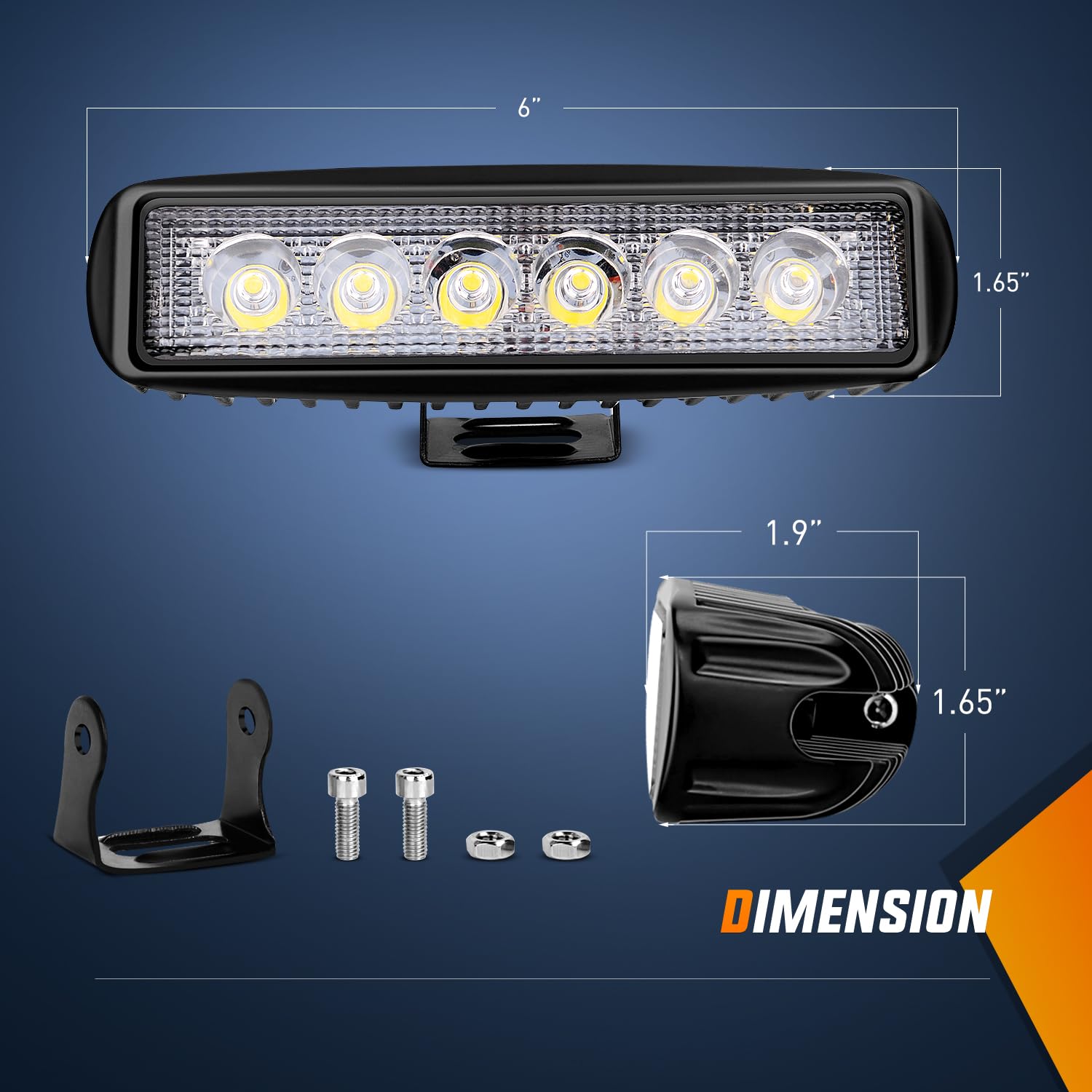 Nilight - 15019S-B Led Light Bar 2Pcs 18W Spot Driving Fog Light Off Road Lights Boat Lights Driving Lights Led Work Light Suv J