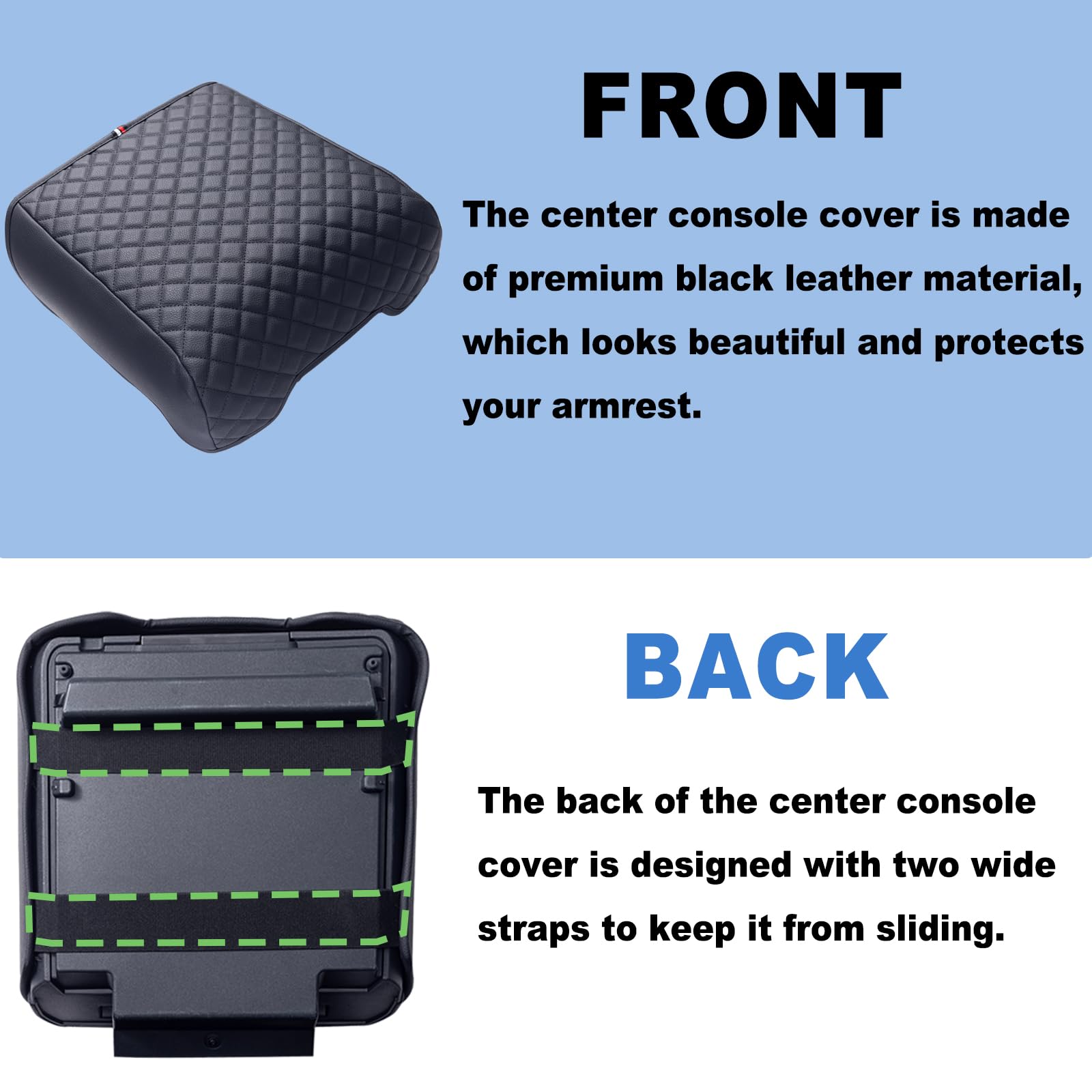 Pimcar Center Console Cover For Ford F150 2025 2024 2023 2022 2021 Pu Leather Armrest Cushion Protector Interior Accessories (On