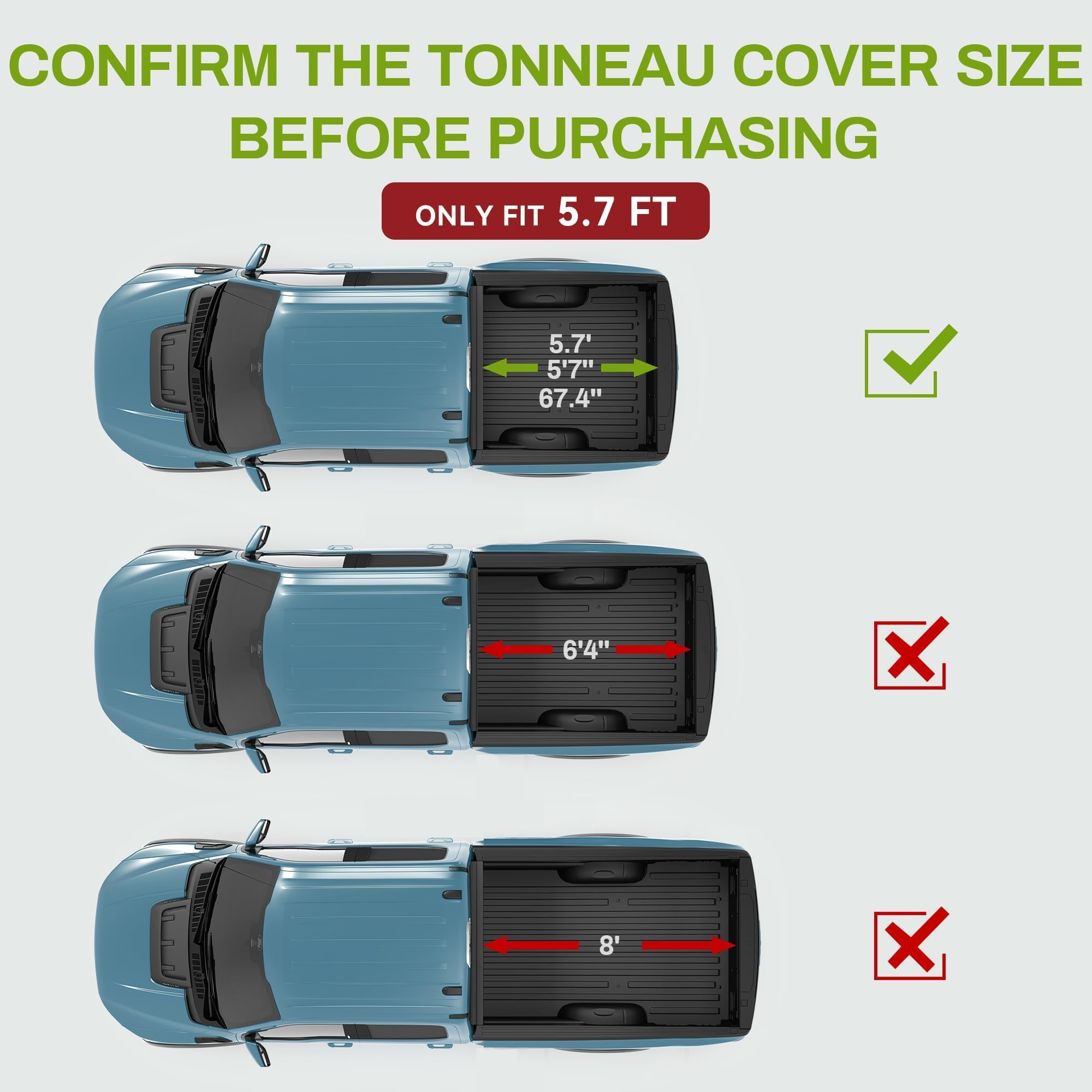 Autosaver88 Soft Tri-Fold Truck Bed Tonneau Cover Compatible With 2009-2025 Dodge Ram 1500 (Incl. Classic & New) 5.7Ft Bed Witho