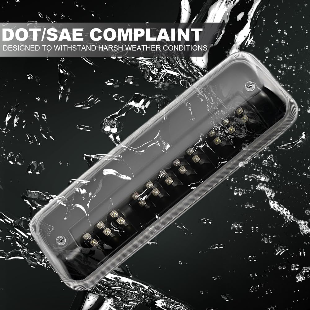 Cheda Third 3D Brake Lights, Compatible With 2004-2008 Ford F150/Explorer, Clear Lens Black Housing Led Bar Tail Cargo Lamp