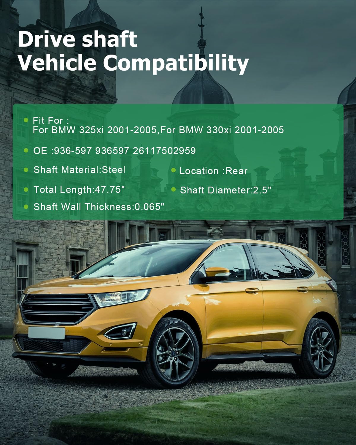 Scitoo?47.75''?Steel Rear Driveshaft Assembly Drive Shaft Prop Shaft For Bmw 325Xi 2001-2005,For Bmw 330Xi 2001-2005,Oe# 936-597