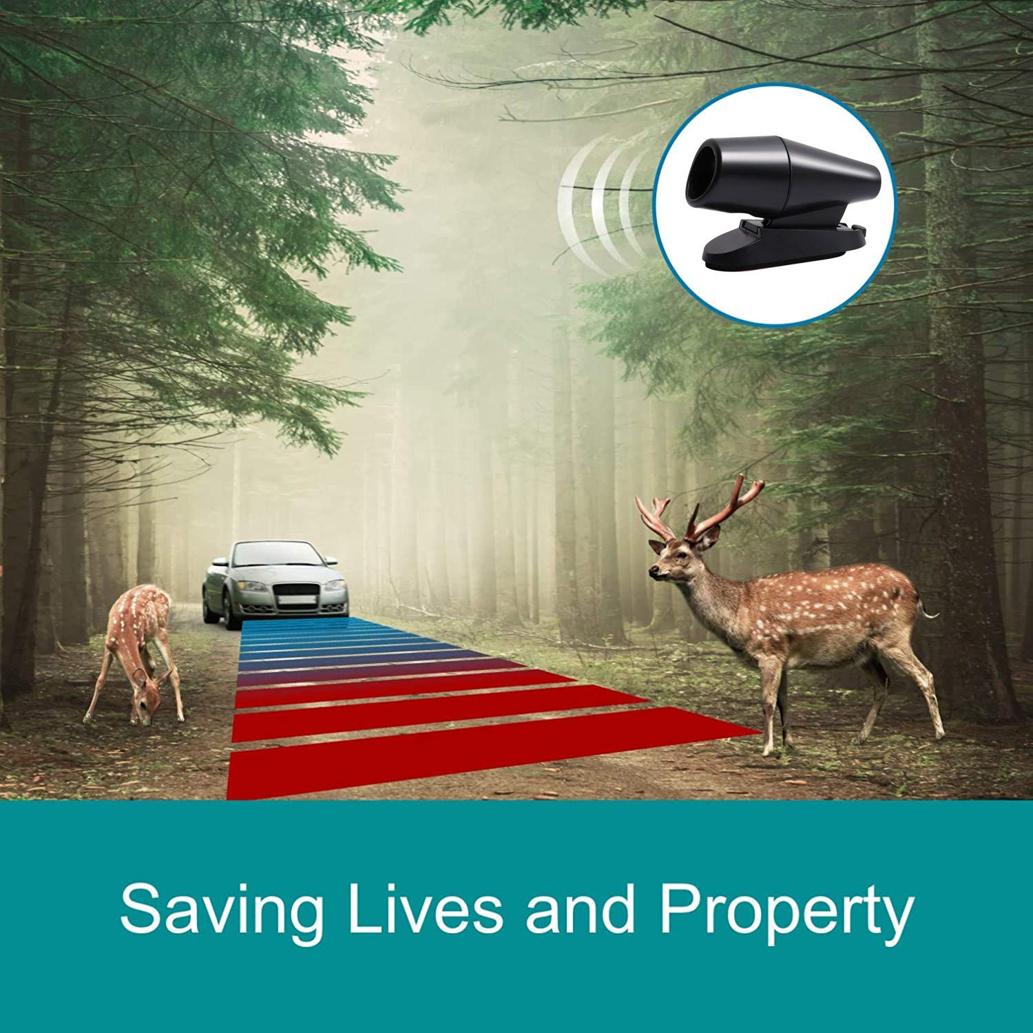 Citkou Deer Whistles For Vehicles Wind Activated Black (2Nd Generation)