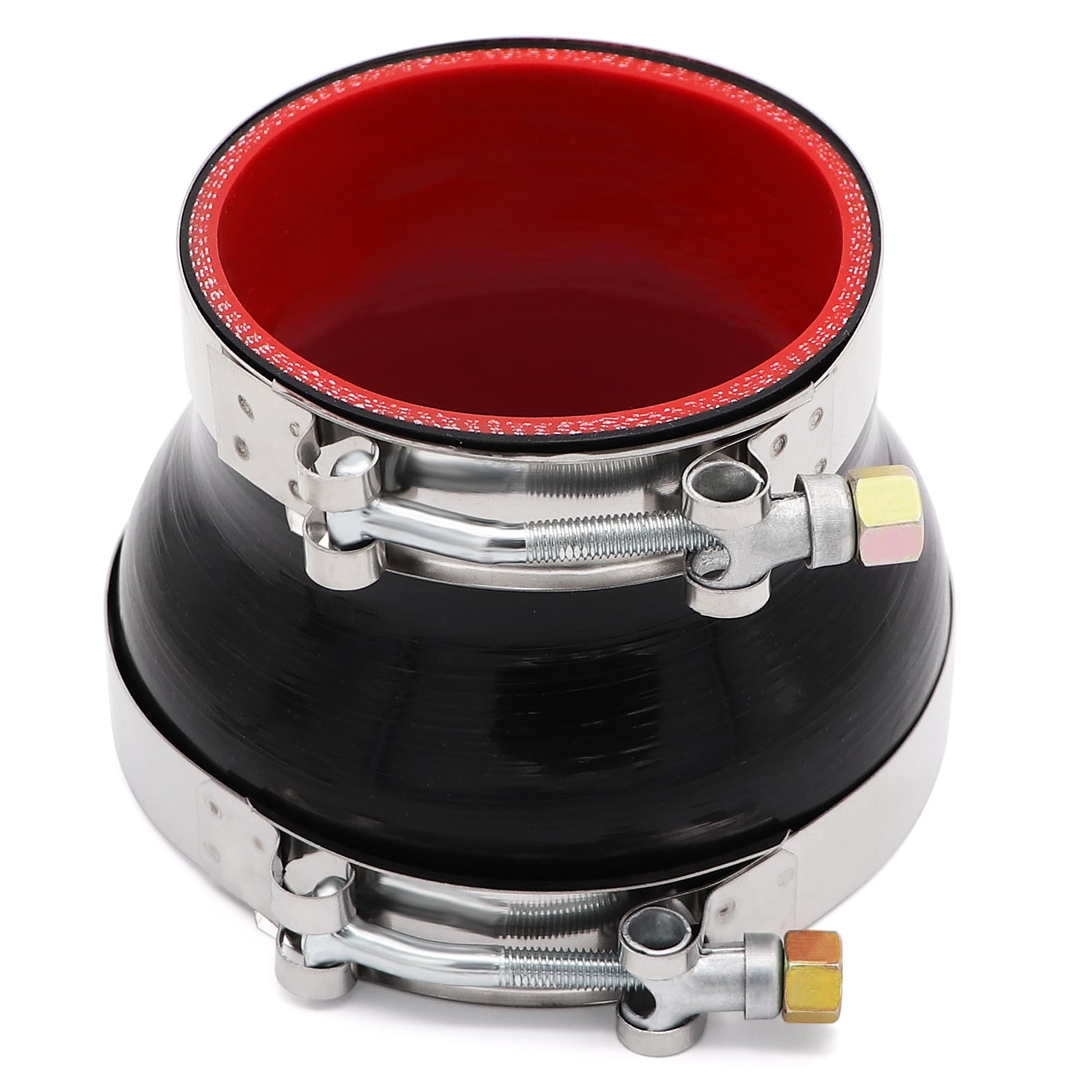 Taukealugs Straight Reducer Coupler Silicone Hose ID 3-1/2inch to 4-1/2inch 4-Ply with Stainless Steel T-Bolt Clamp for Automoti