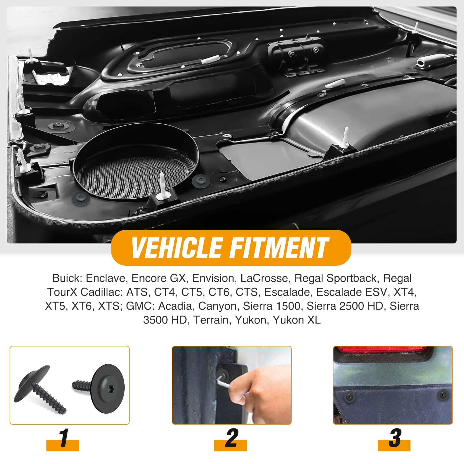 Gooacc 25Pcs Torx Truss Head Tapping Screw Fender Liner Splash Guard Under Cover License Bracket For Gm 11570637 Buick Chevrolet