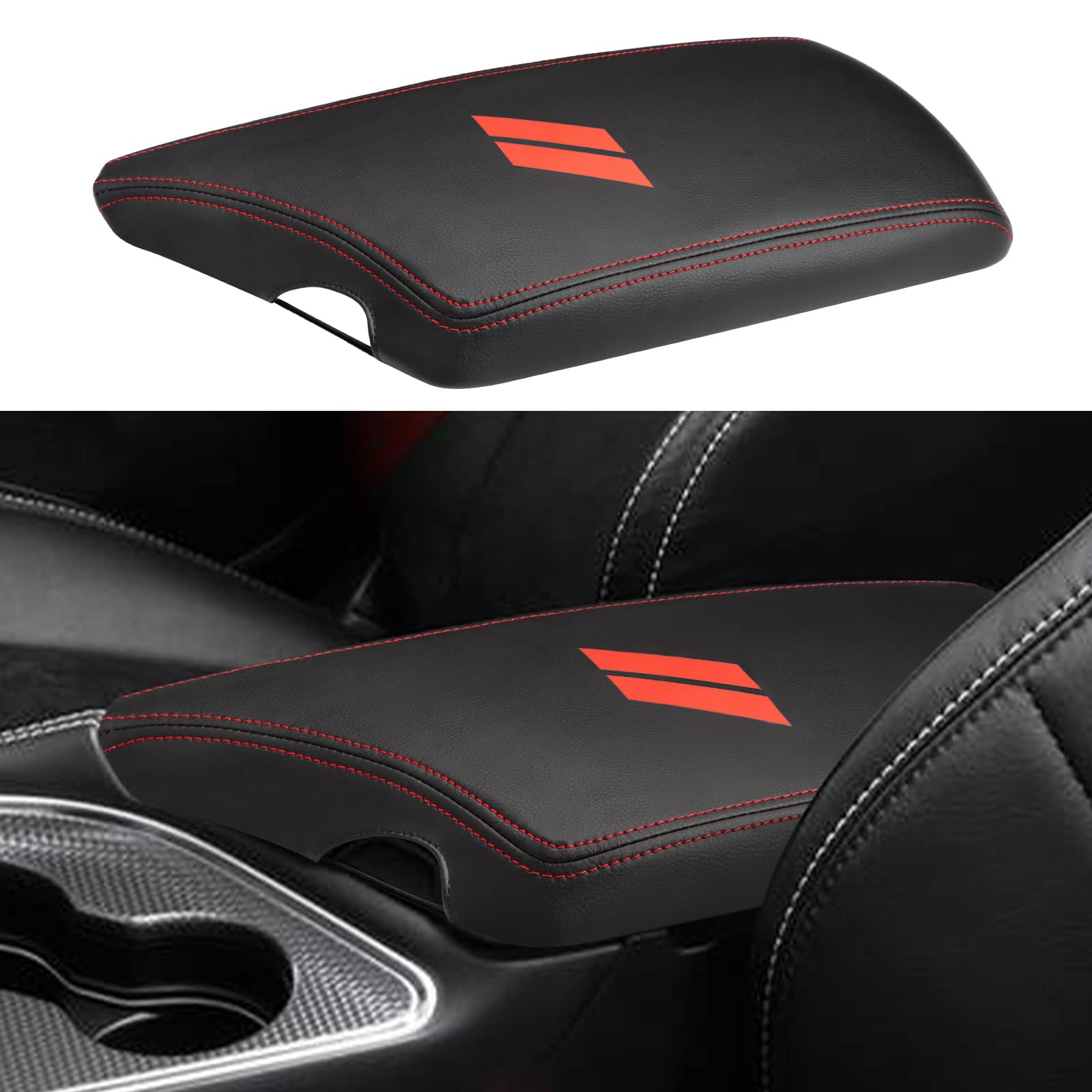 Intget Car Center Console Armrest Cover For Dodge Challenger Accessories 2023 2022 2021 2020 2019 2018 2017 2016 2015 Interior A