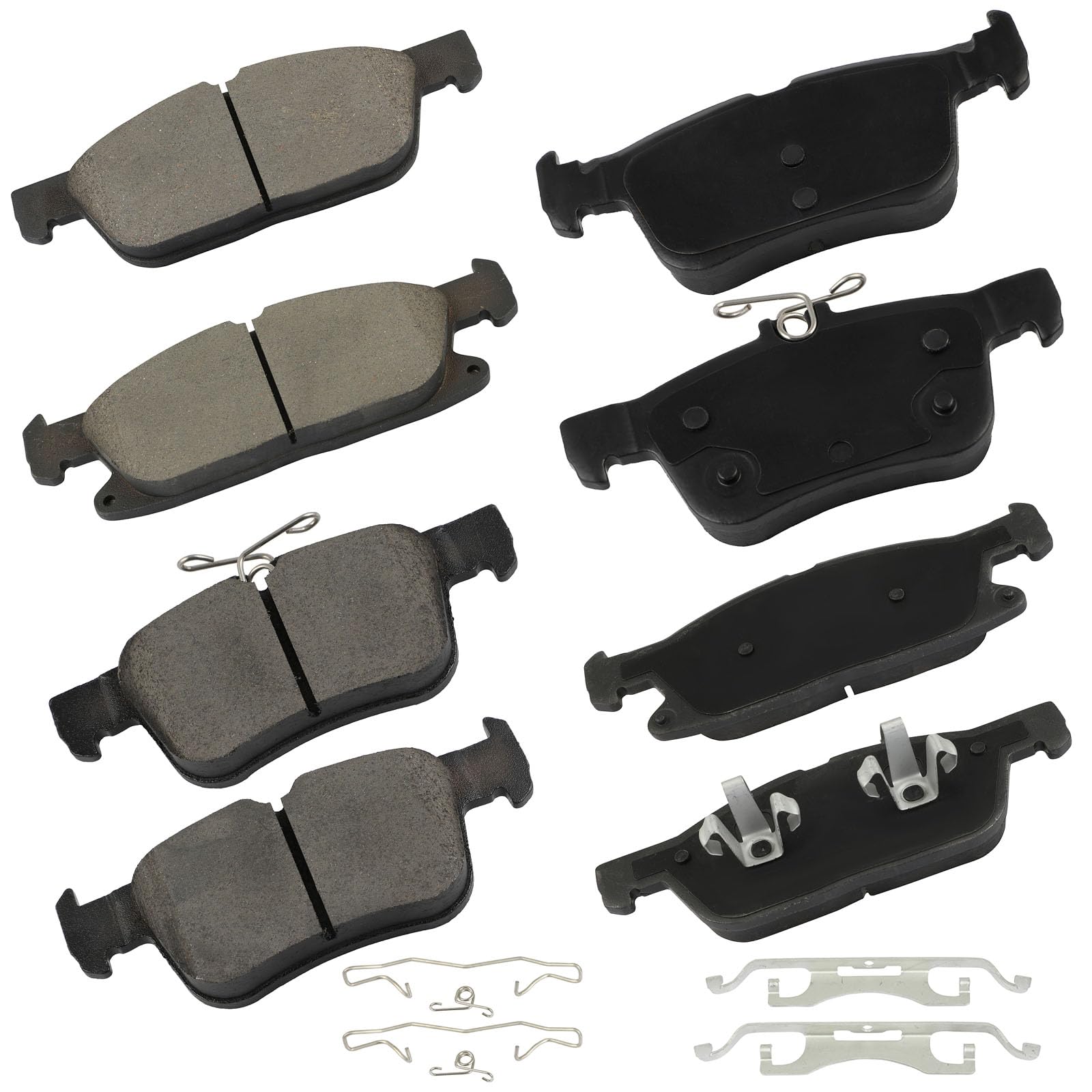 Cciyu D1818 D1833 Front & Rear Ceramic Disc Brake Pads Set W/Hardware Fit For Ford For Edge 2015-2021