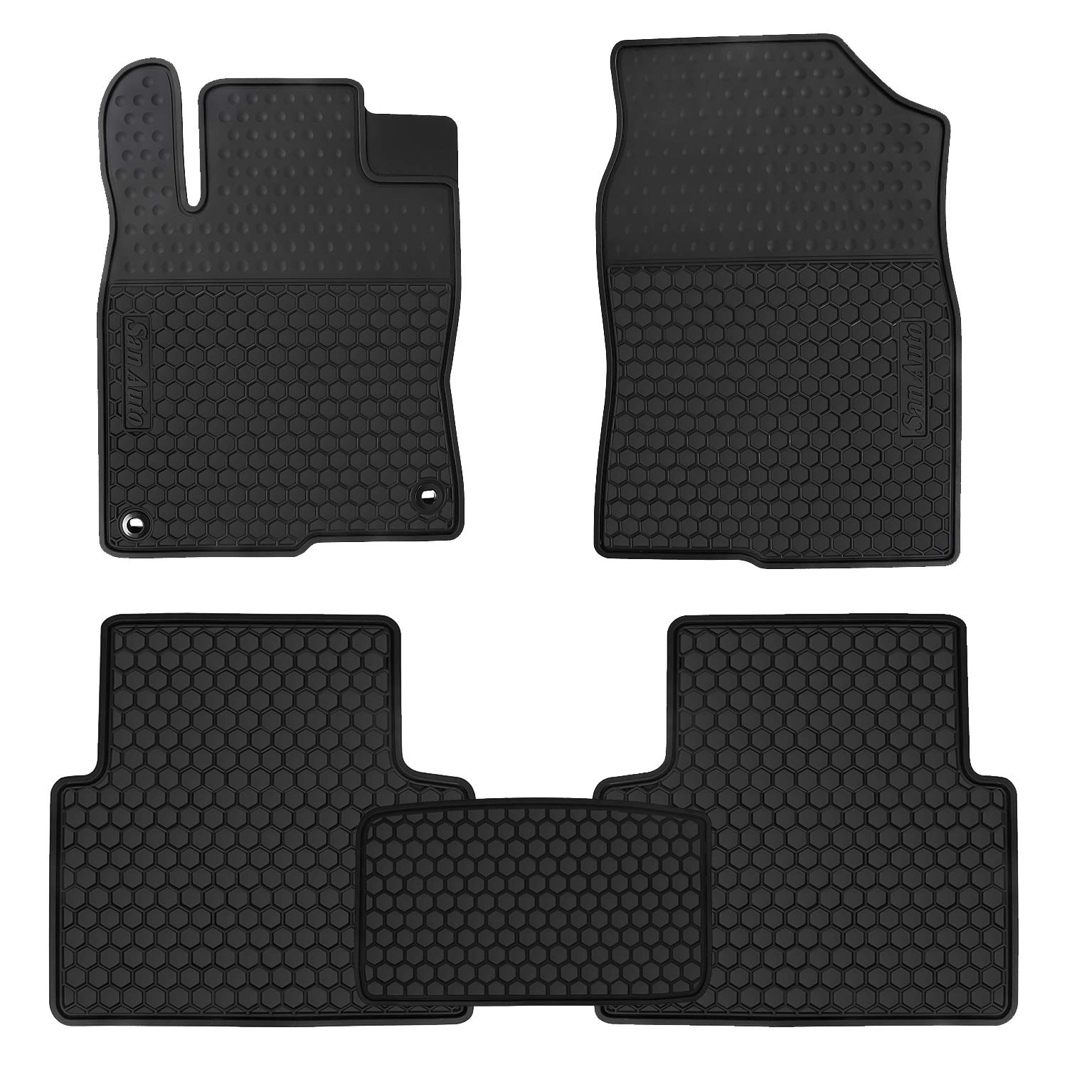 Hd-Mart Car Rubber Floor Mat For Honda Civic Sedan 10Th 2016 2017 2018 2019 2020 2021 Custom Fit Full Black Auto Floor Liners Ma