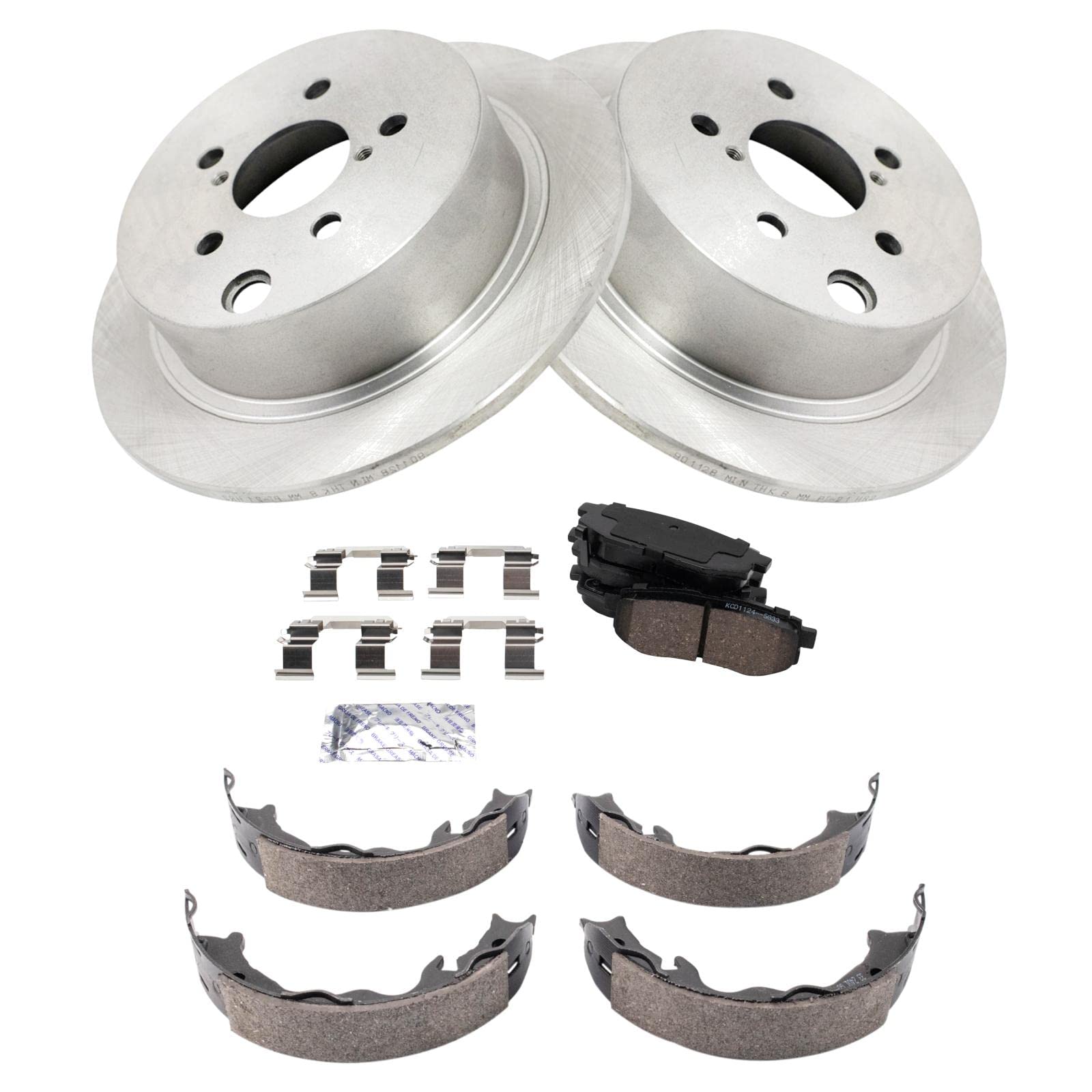 Trq Rear Ceramic Brake Pad & Rotor Kit Compatible With 2014 Subaru Forester