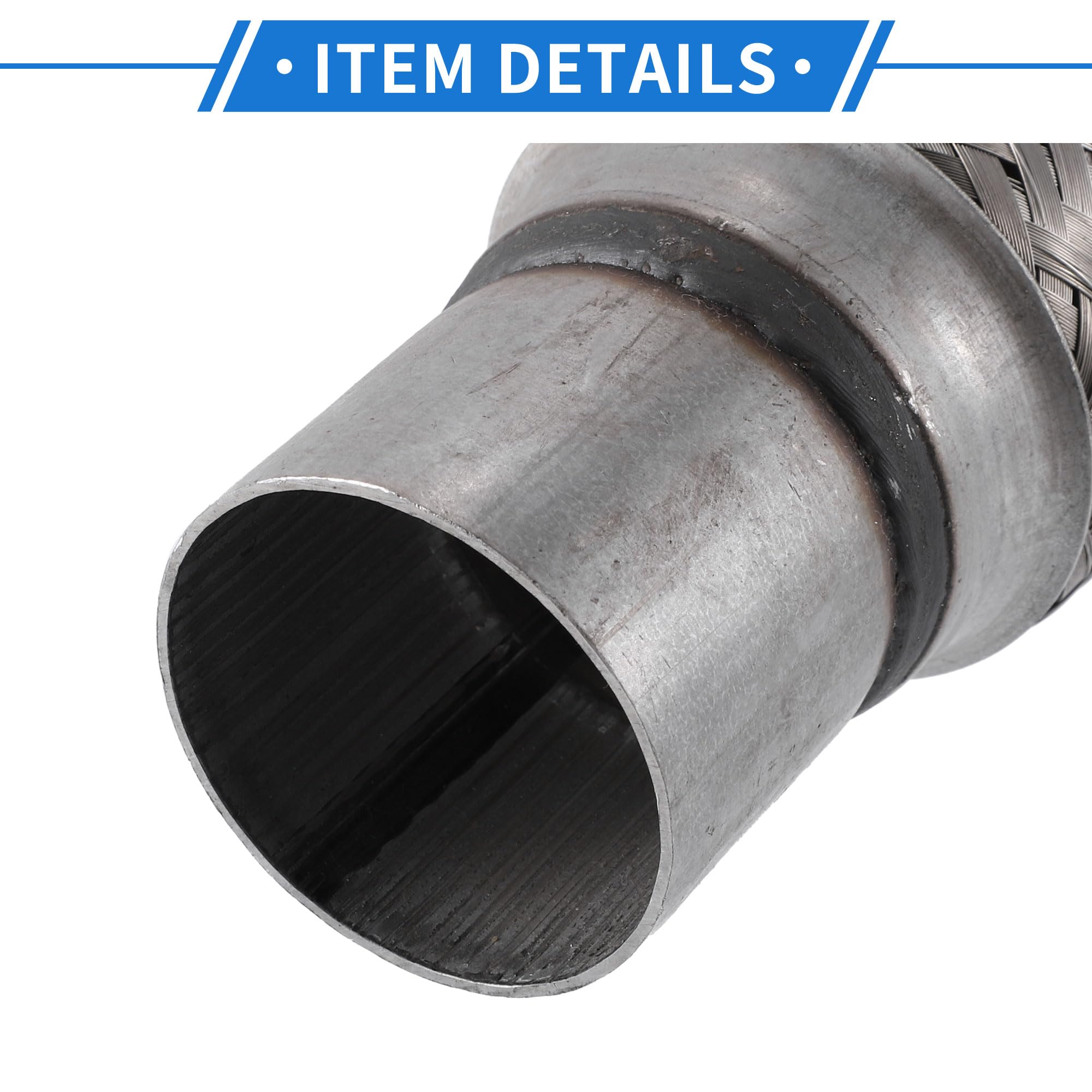 VekAuto Car Exhaust Flexible Pipe Tubing, 2.25''x8''x12'' Exhaust Joint with Welding Extension Pipe Universal for Car Durable St