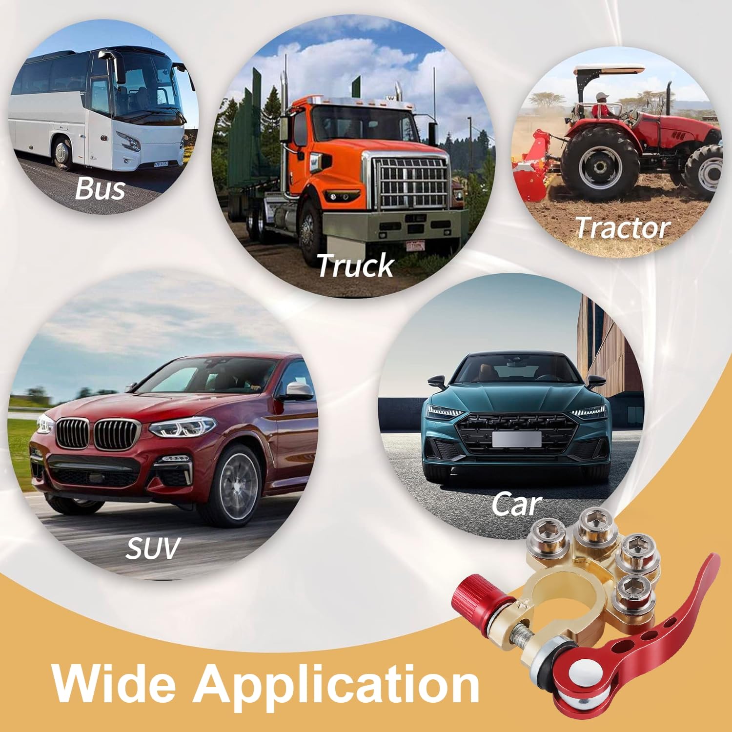 Singaro Car Battery Terminal Connector, 4 Way Positive And Negative Pole Quick Release Terminal Clip, Applicable To Sae/Jis A Ty