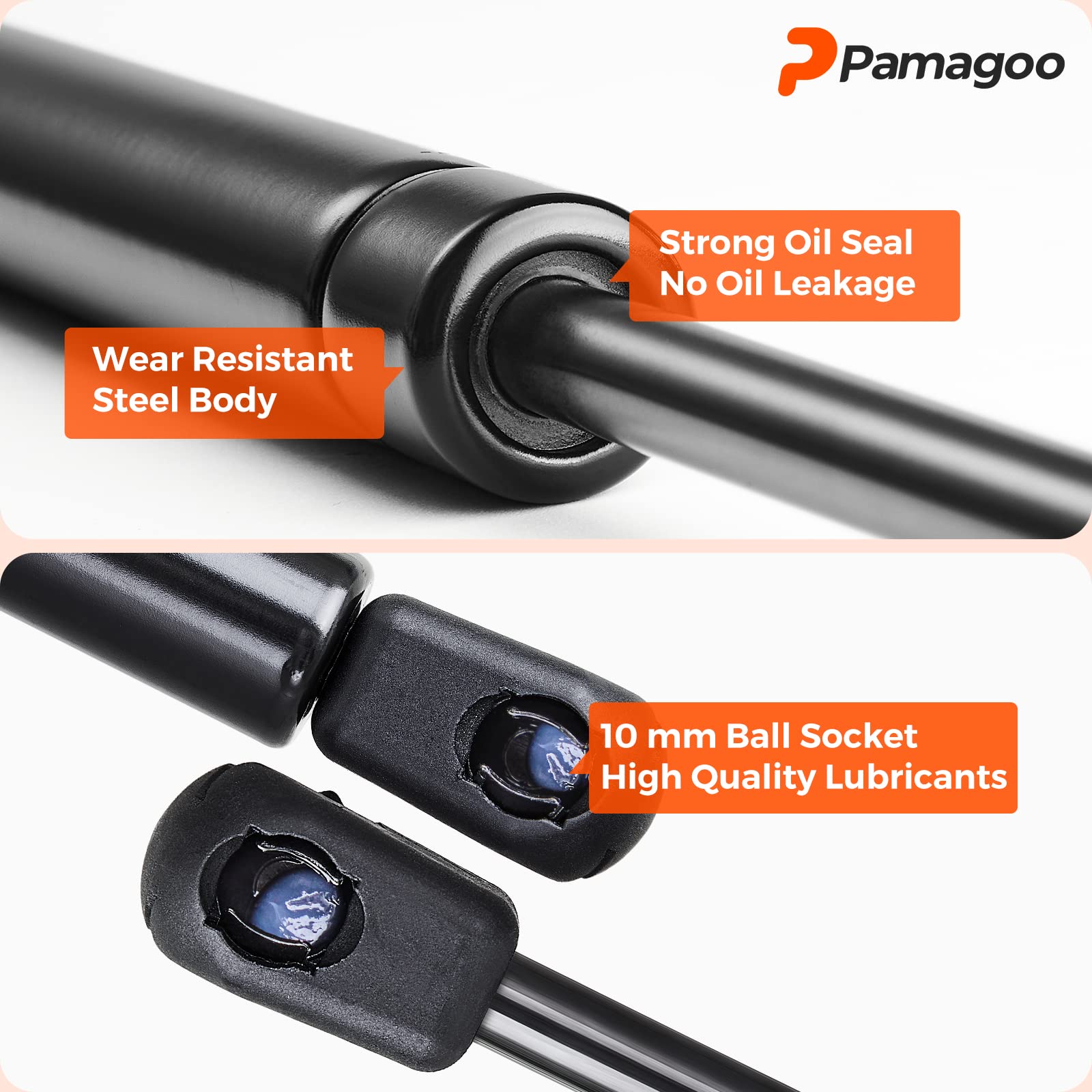 Pamagoo C16-04464 13 Inch Gas Shock 30 Lb 133 N Per Prop, Gas Strut Spring Lift For Snugtop A.R.E Atc Leer Camper Shell Topper Rear Window Canopy Cap (2 Pack)