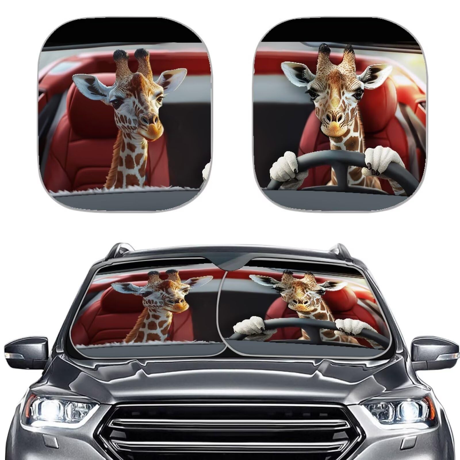 Renewold 2Pcs Sunshade For Car Windshield Reflective Blocks Heat Sunlight Foldable Sun Shade Shield Summer Car Accessories Keep