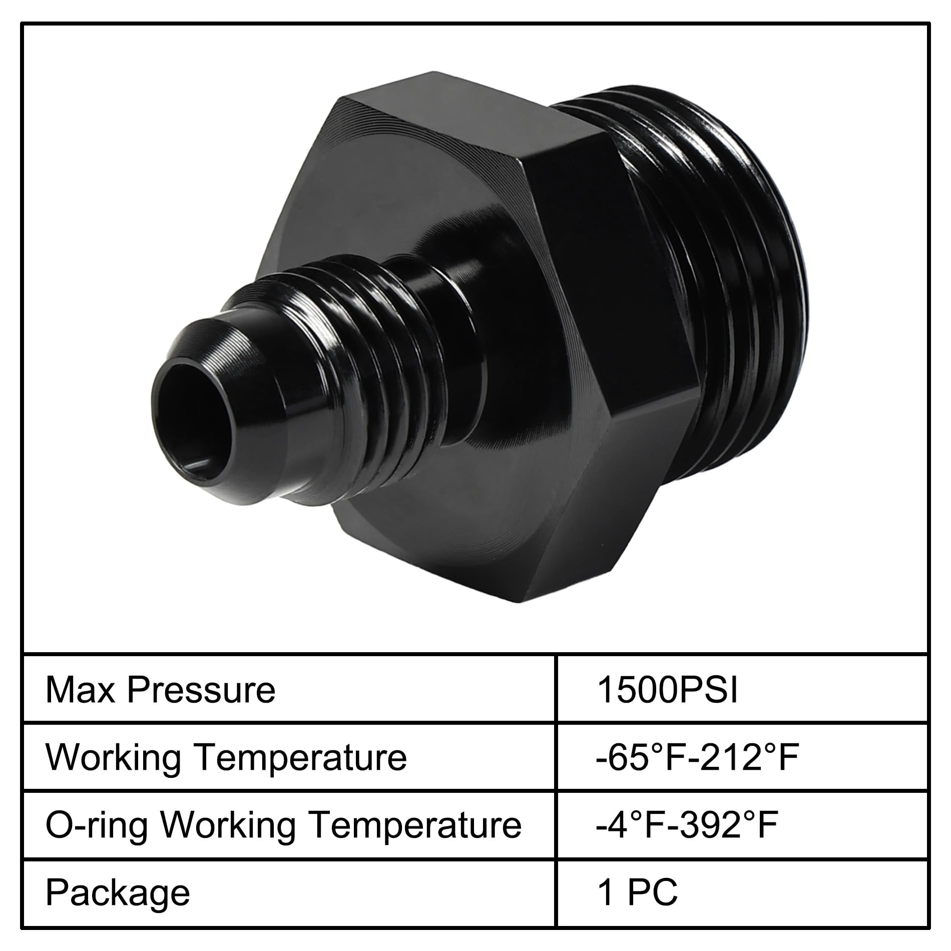 Evil Energy 4An Flare To 8An Orb Male Fuel Rail Adapter Fitting Black 2Pcs