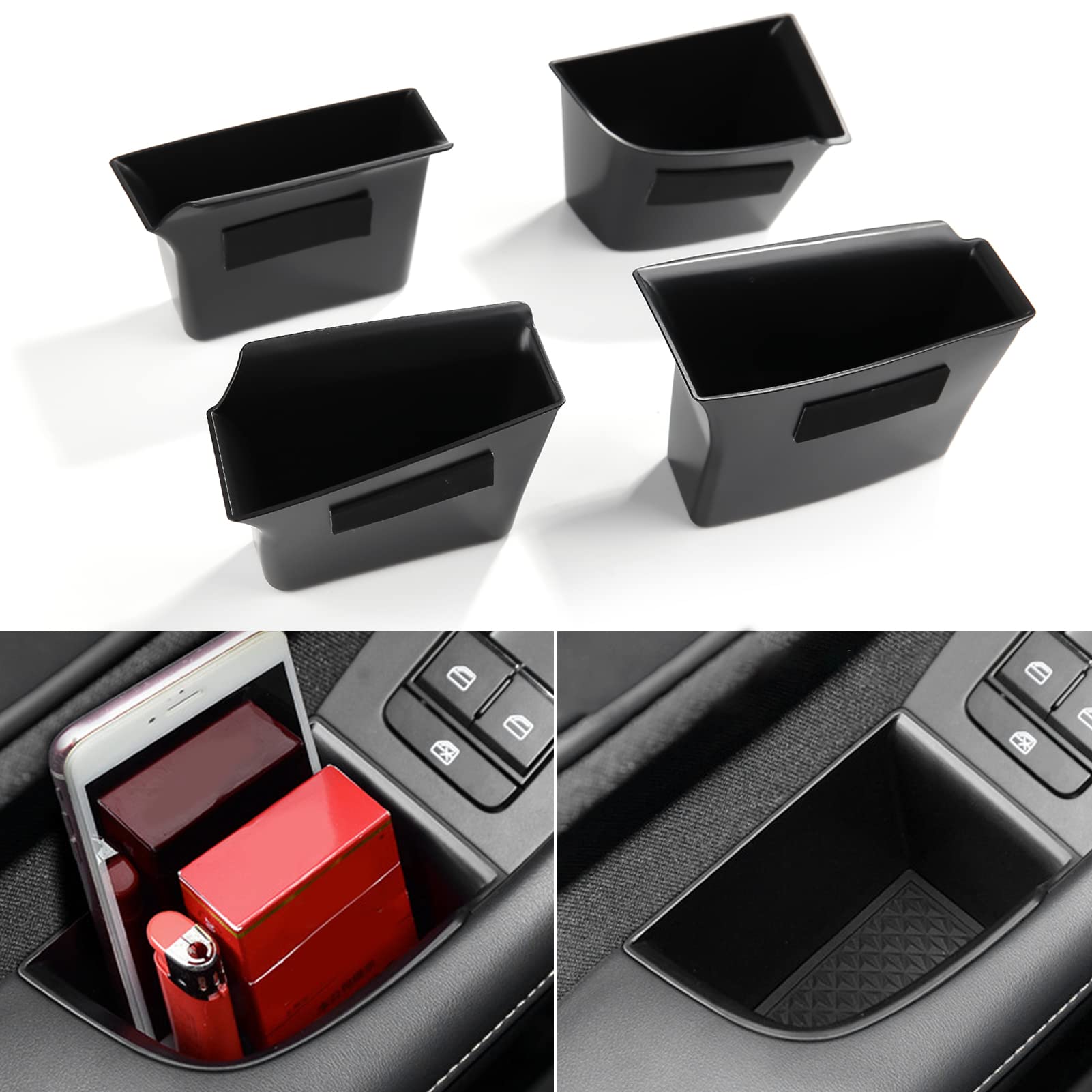 Anfokas 4Pcs Compatible With Mazda 3 Cx-30 2025 2024 2023 2022 2021 2020 Accessories Car Door Grab Handle Pocket Armrest Box Armrest Cover Storage Organizer Tray