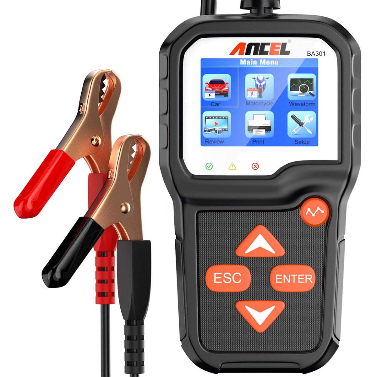 Ancel Ba301 6V 12V Car Battery Tester, 100-2000 Cca Automotive Load Tester Alternator Tester Auto Digital Battery Analyzer Crank