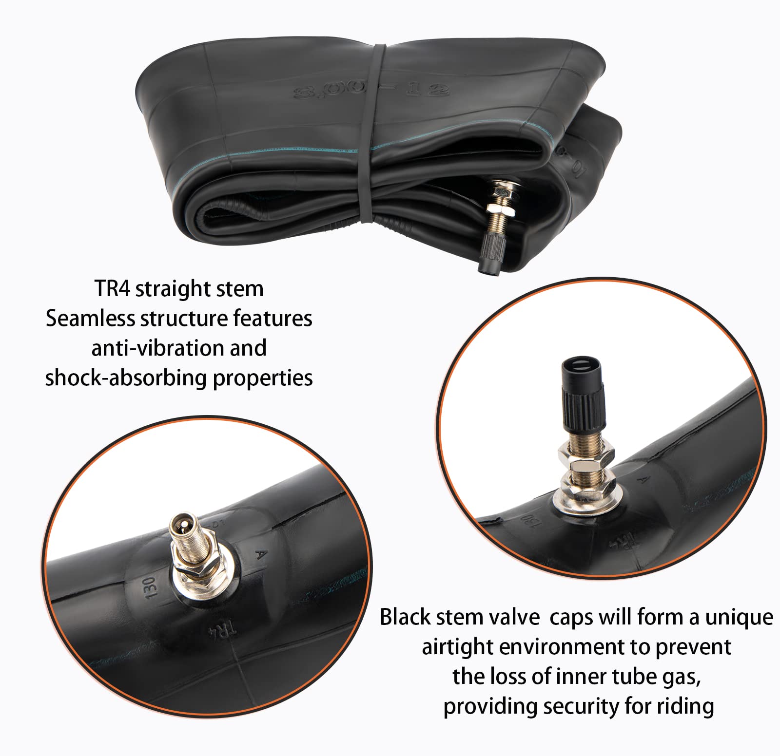 3.00-12'' Dirt Bike Inner Tubes 80/100-12'' Heavy Duty Mini Dirt Bike Tube Replacement For Kawasaki Dirt Pit Bike Xr Crf 50 70Cc