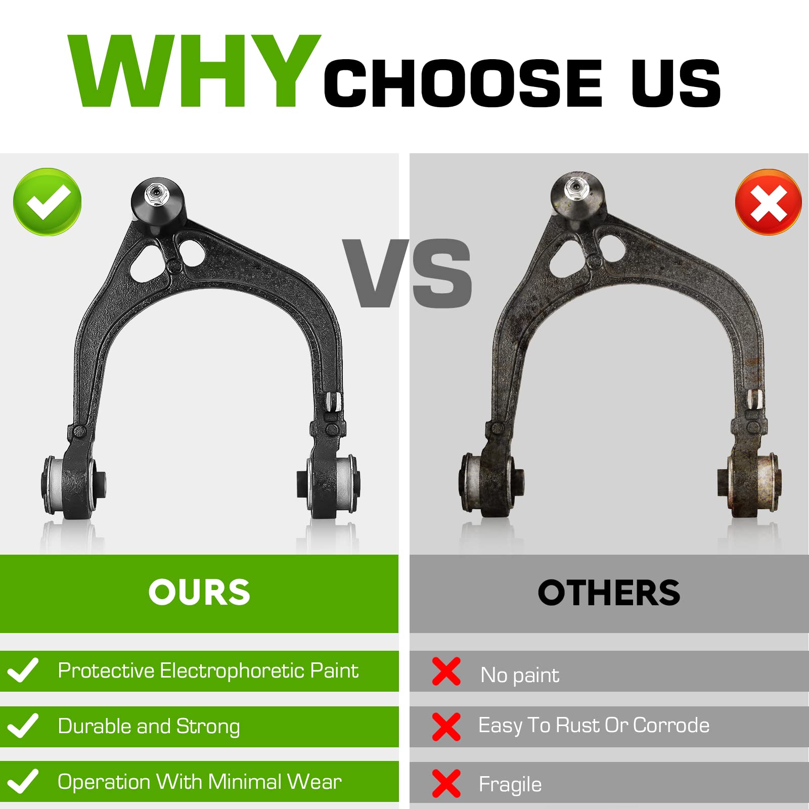 Front Upper And Lower Control Arms Suspension Kit Fit For 2011 2012 2013 2014 2015 2016 2017 Chrysler 300 Dodge Challenger Charger With Lower Ball Joints Tie Rod End - 14Pcs