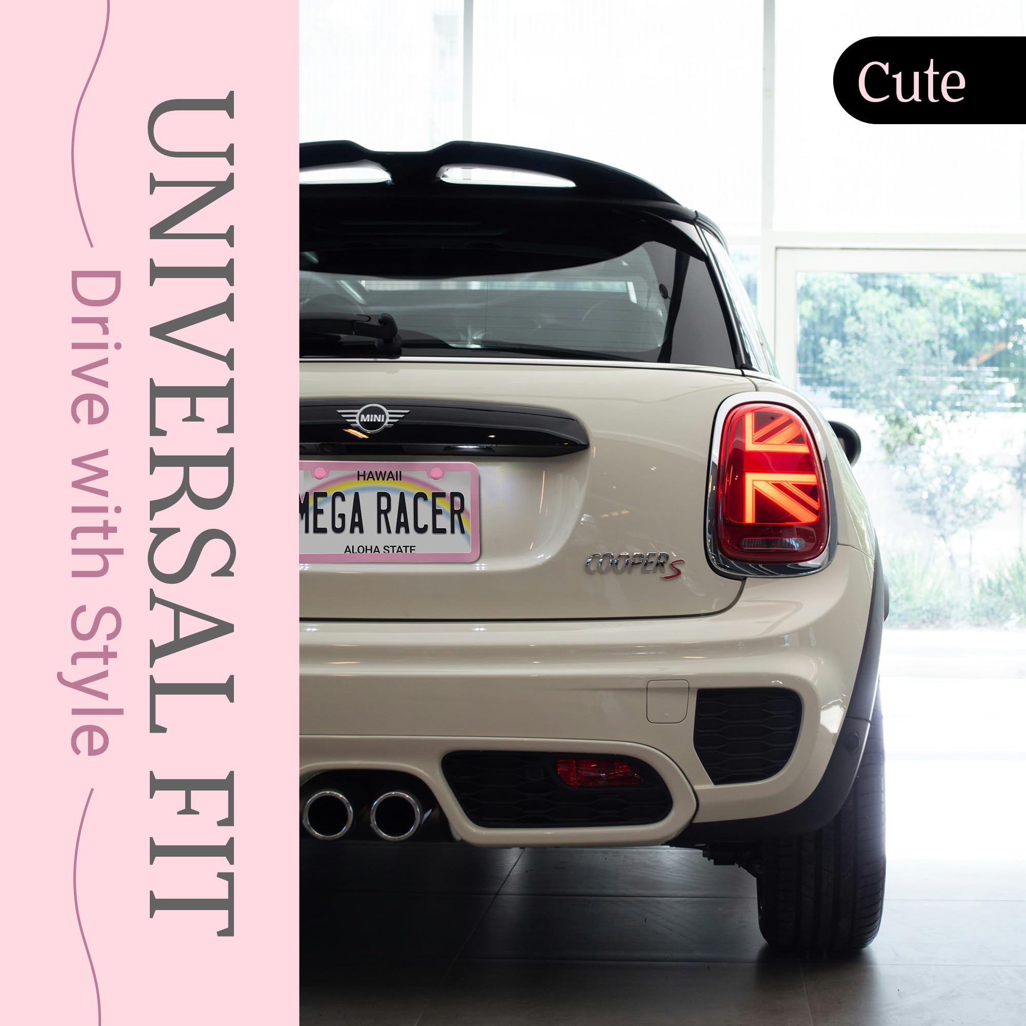 Pink License Plate Frames For Women | Pink Car Plate Frame Holder | 2 Pack | Girly License Plate Frames | Cute License Plate Fra