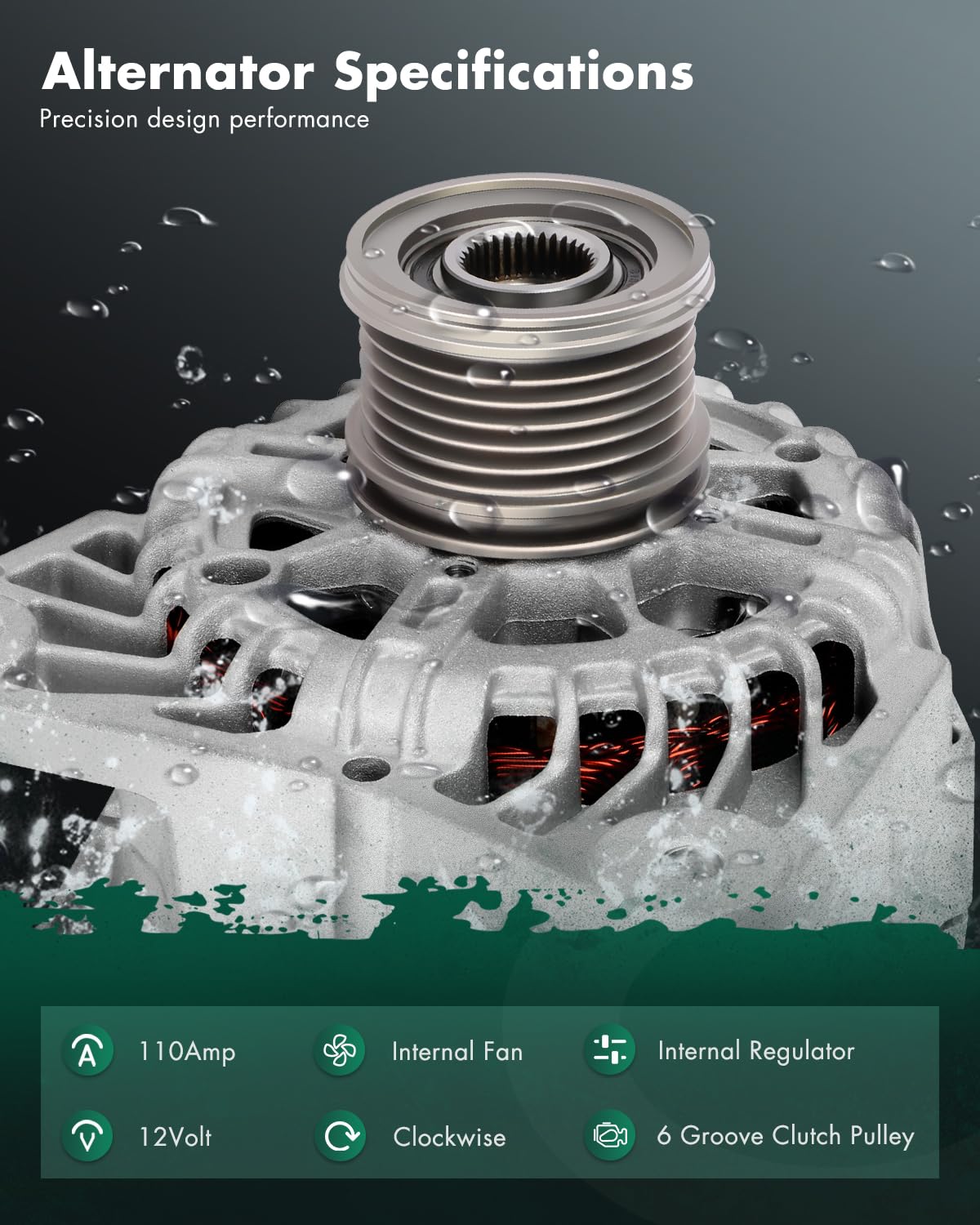 SCITOO Alternator 11673 Fit for Nissan Sentra 1.8L 1.8 2013 2014 2015 2016 2017 2018 2019 13 14 15 16 17 18 19 - AVA0169 400-401