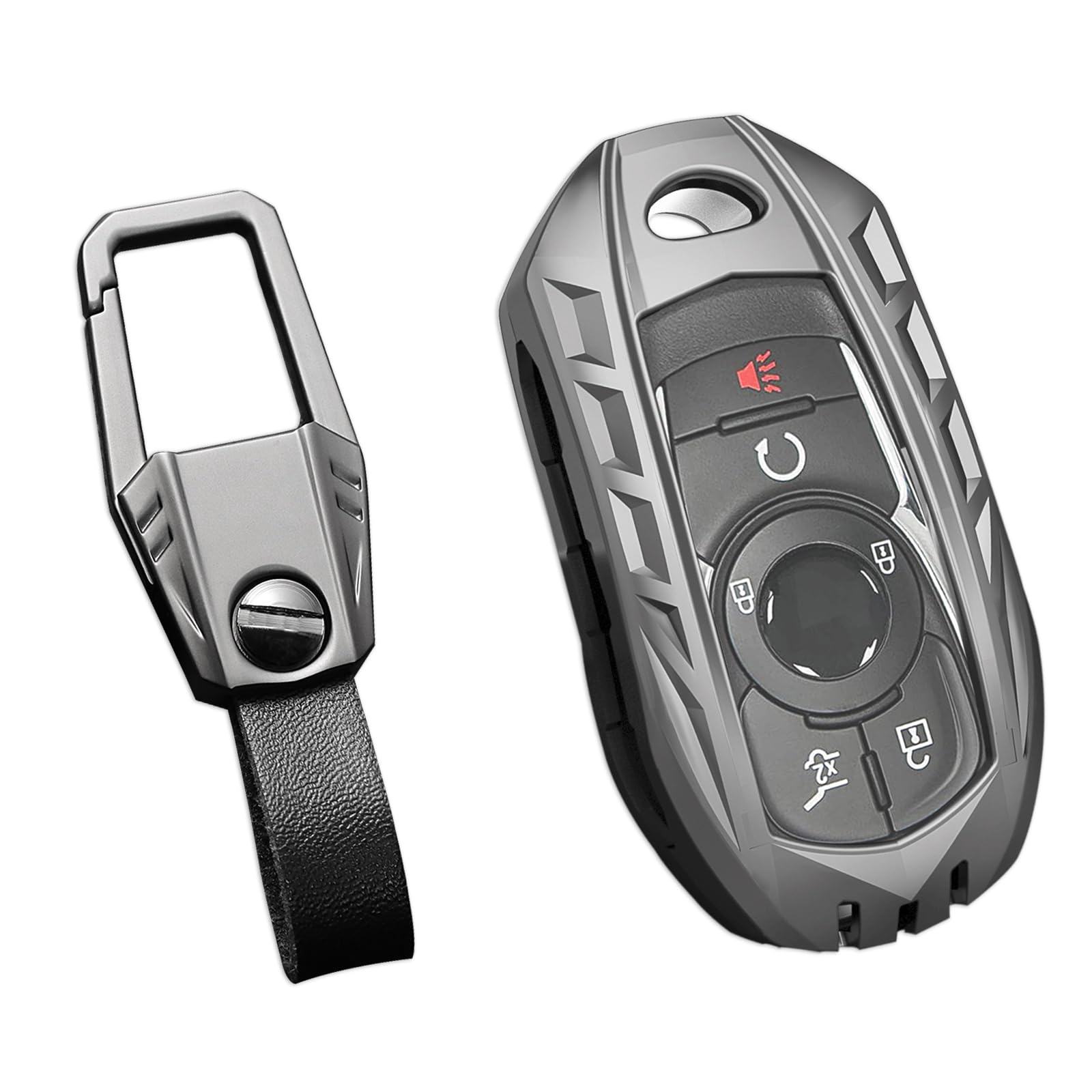 Ocezbiis For Buick Key Fob Cover,Keychain,Zinc Alloy Protection Car Key Case For Verano Regal Lacross Encore Envision Enclave Ca