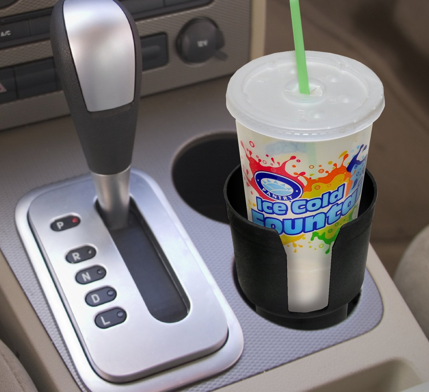 Gadjit Cup Keeper Adapter (2 Pk) expands Narrow Car Cup Holders from 2.5-3'' up to 3.25'' in Diameter to Hold Mugs, Convenience