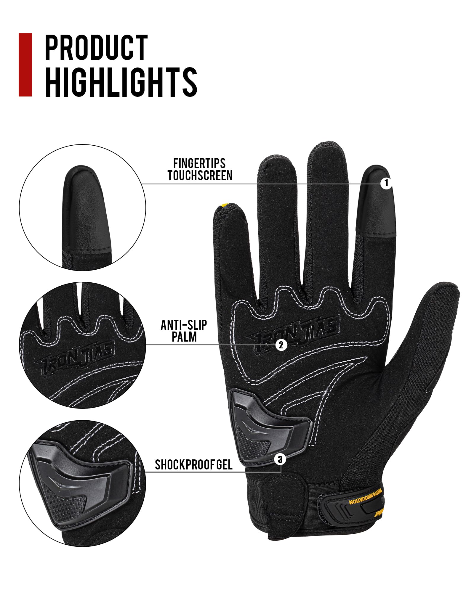 Borleni Motorcycle Riding Gloves Touch Screen Full Finger Gloves Motocross Road Racing Bike Outdoor Sports Gloves For Women Men