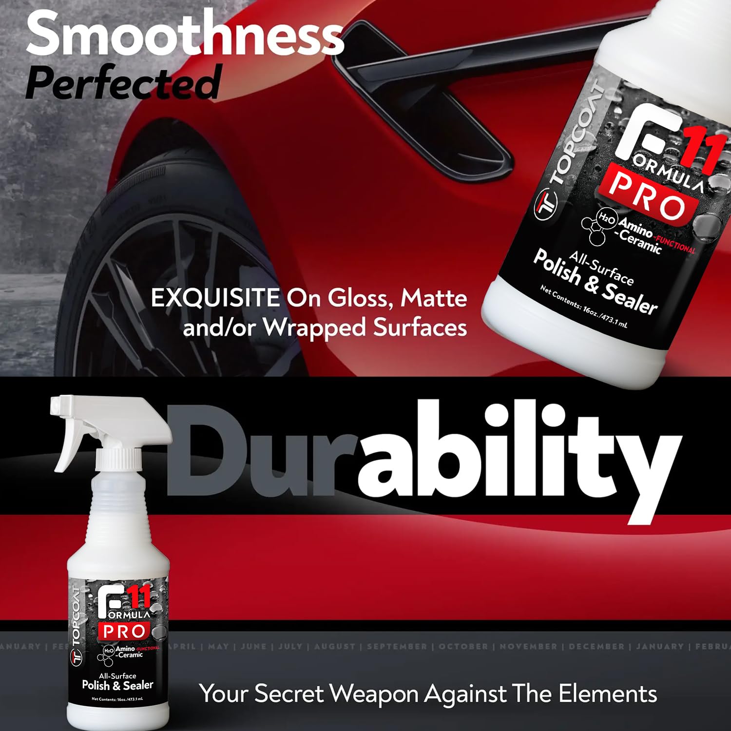 Topcoat F11Pro All-Surface Polish & Sealer 16 Oz Spray Bottle - The Most Advanced Water-Based Ceramic Coating For Cars, Motorcyc
