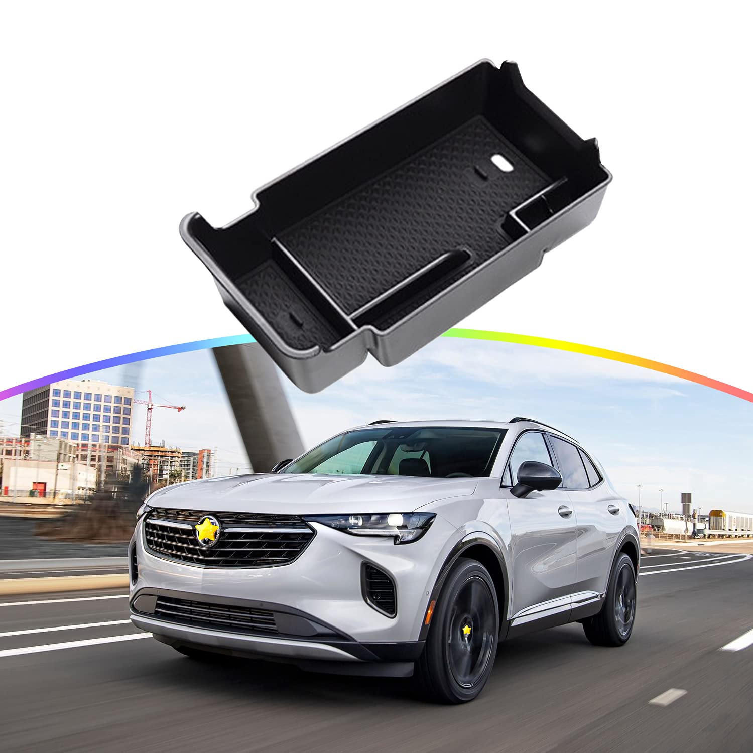 Sktu For 2023 2024 2025 Buick Envision Center Console Organizer For 2021 2022 2023 2024 2025 Buick Envision Accessories Insert Abs Materials Console Tray Envision Tray With Coin And Sunglasses Holder