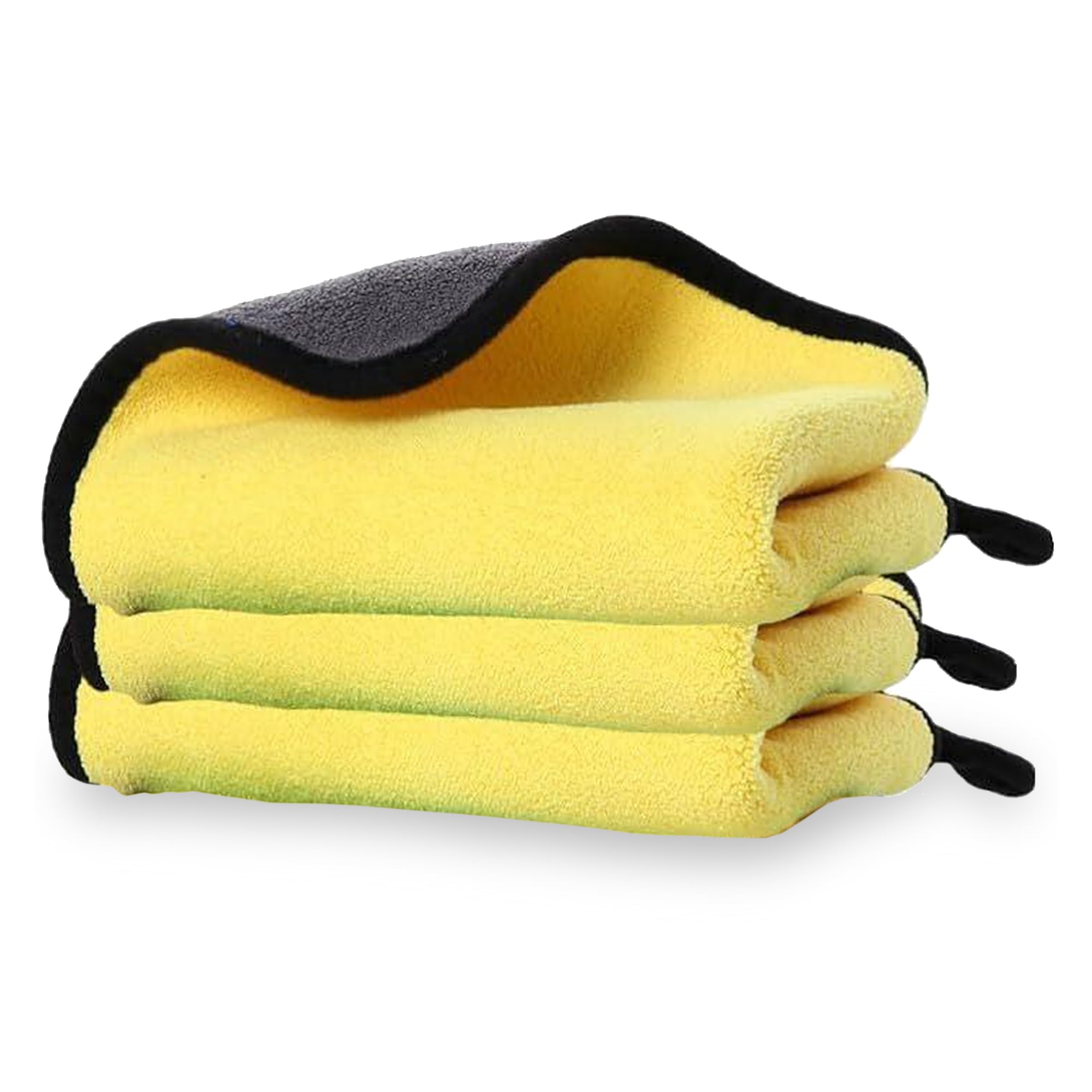 High Street Co Microfiber Towels For Cars (Pack Of 3) - Wash Rags With High Gsm, Highly Absorbent, Soft & Lint-Free - Cleaning R