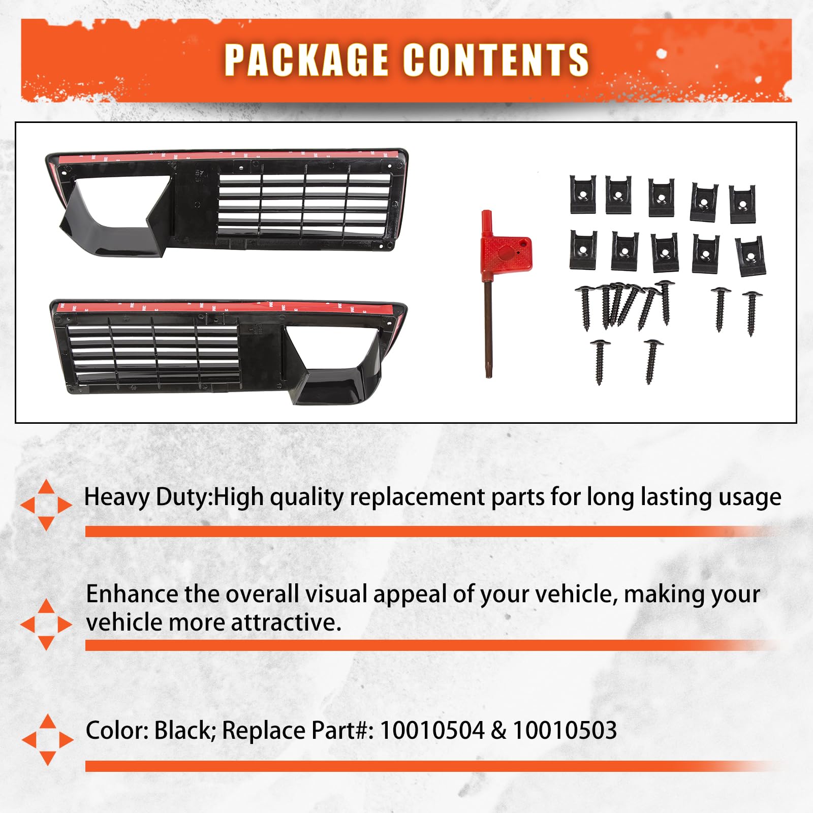 Ecotric Front Grill Compatible With 1979 1980 1981 Pontiac Firebird/Trans Am Grilles Set W/Fitting Kit Pair