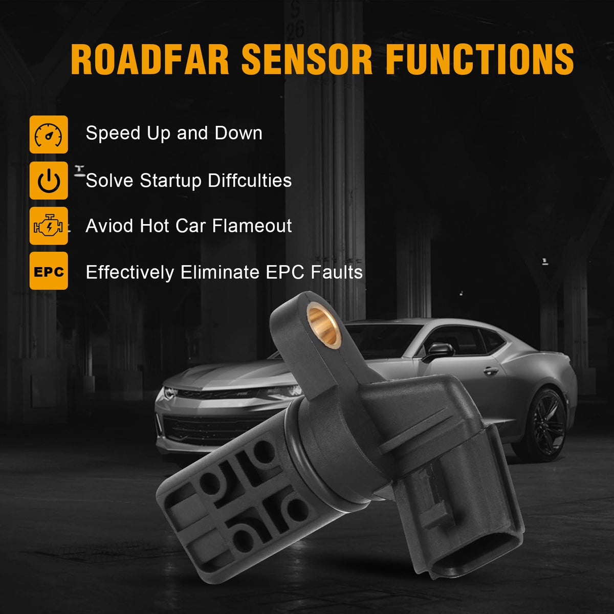 ROADFAR Camshaft Sensor, 23731-2Y52A Camshaft Position Sensor Compatible Fit for