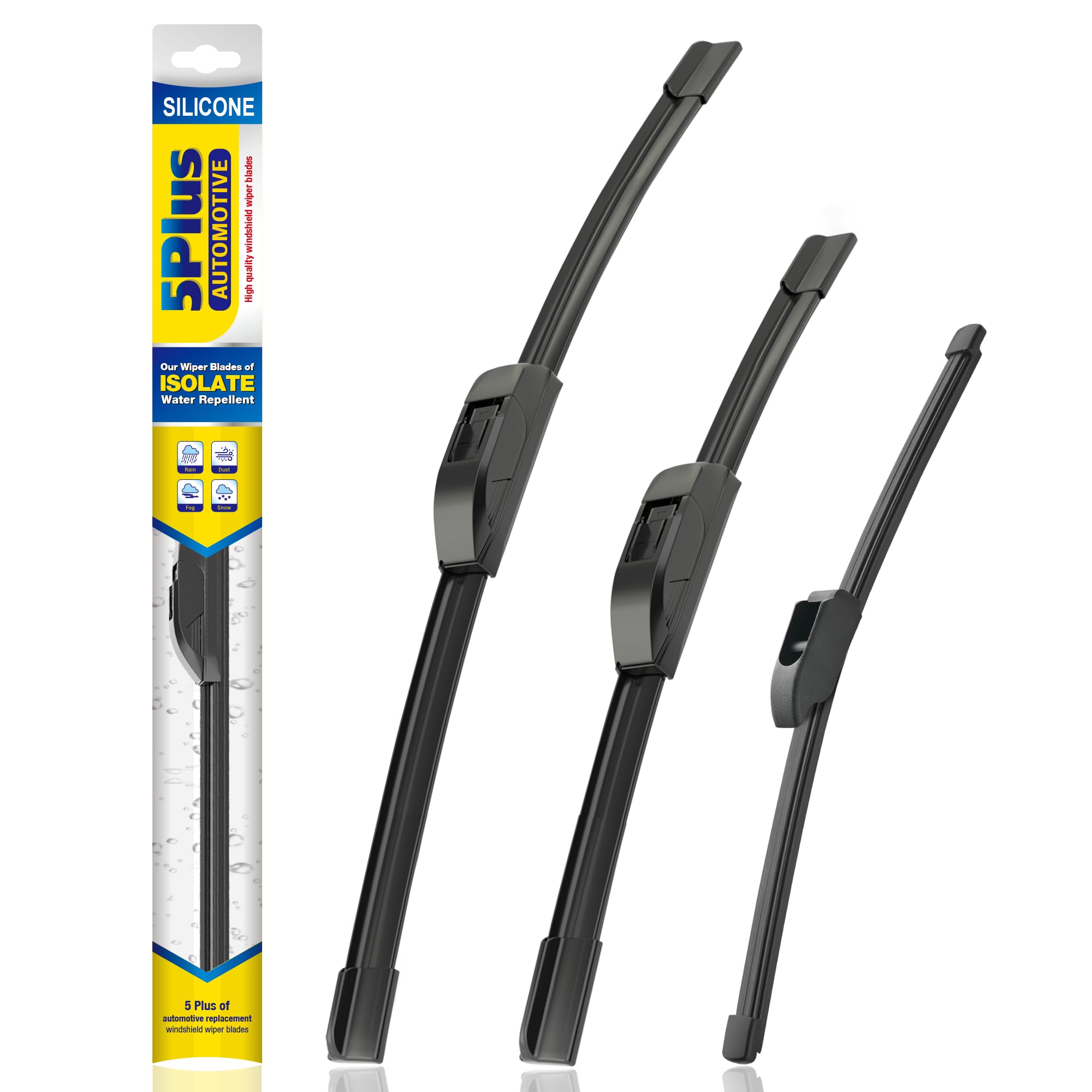 5 Plus Silicone Windshield Wipers Replacement For 2013-2017 Hyundai Elantra Gt 2015-2018 Kia Forte5 Wiper Blades(Set Of 3),Autom