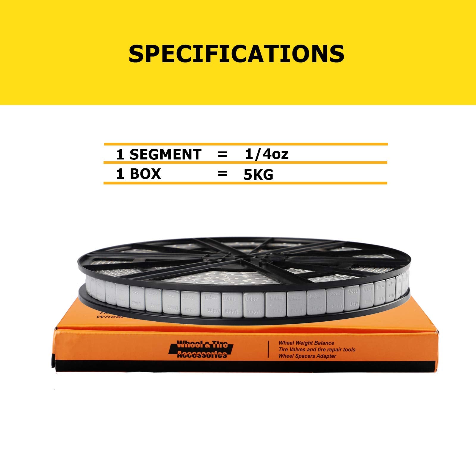 Yizbap Wheel Weights Gray 1/4 Oz, 5Kgs/11Lb/Roll, 715Pcs, With Strong Adhesive. 0.25 Ounce Stick On Wheel Weights For Cars, Trucks, Suvs, Motorcycle And Others