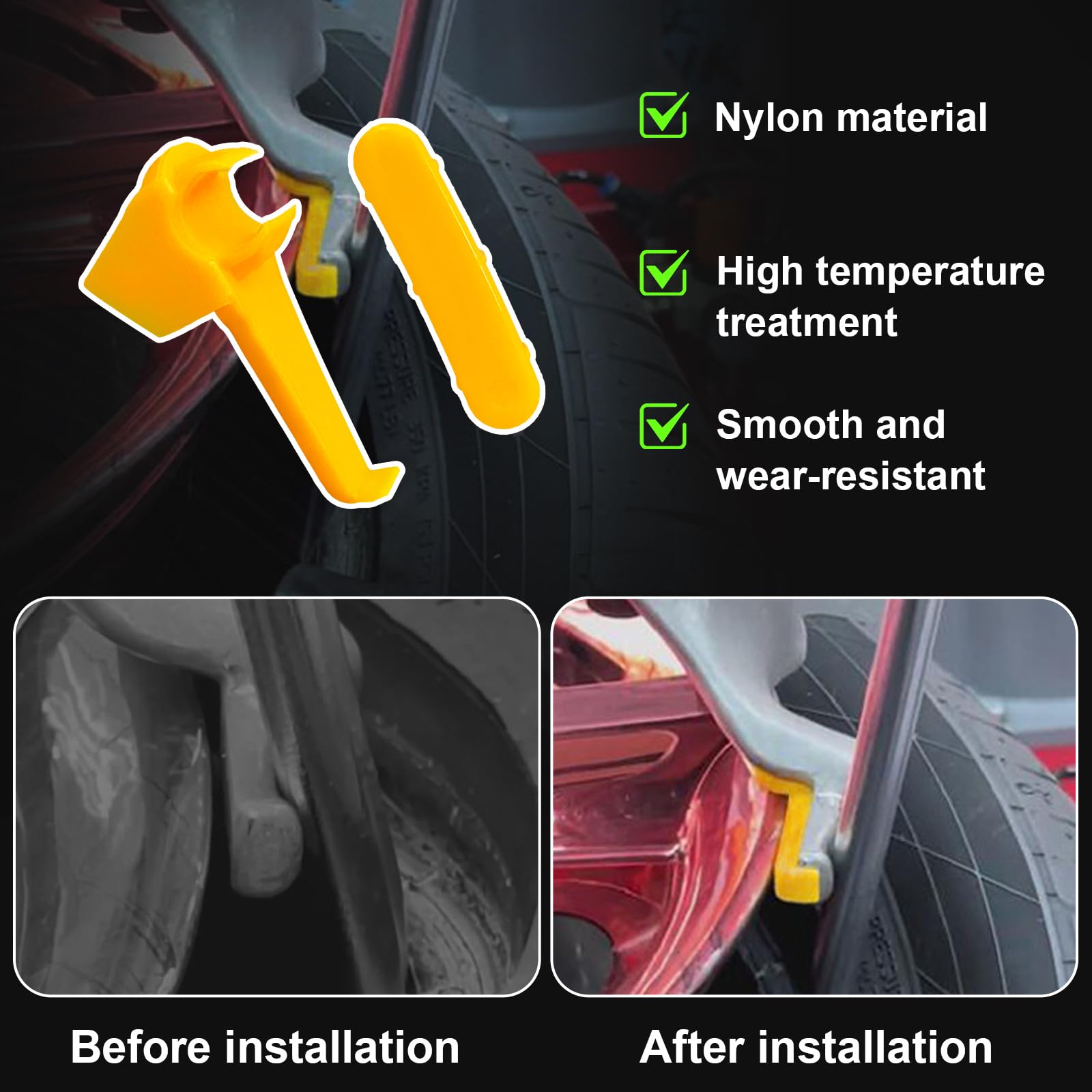 Sylvil 6 Sets Car Tire Changer Plastic Insert, Wheel Rim Edge Protector Tool For Mount Demount Duck Head, Tyre Machine Guard Front & Rear Inserts Kit, Tire Machine Car Accessories