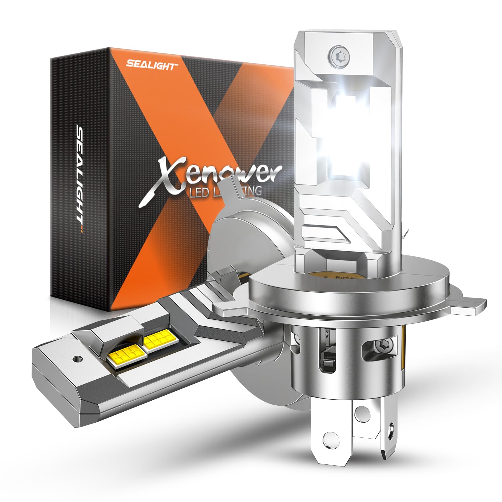 Sealight H4 Bulbs, 30000Lm 8X Brightness H4 Fog Lights, 6500K Cool White Bulbs With 15000Rpm Fan, Plug And Play, Ip68 Waterproof