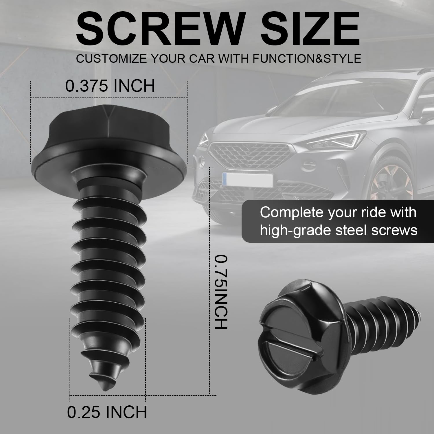 Livtee Rustproof License Plate Screws For Securing License Plates Frames And Covers On Cars And Trucks, 8 Sets Premium Stainless