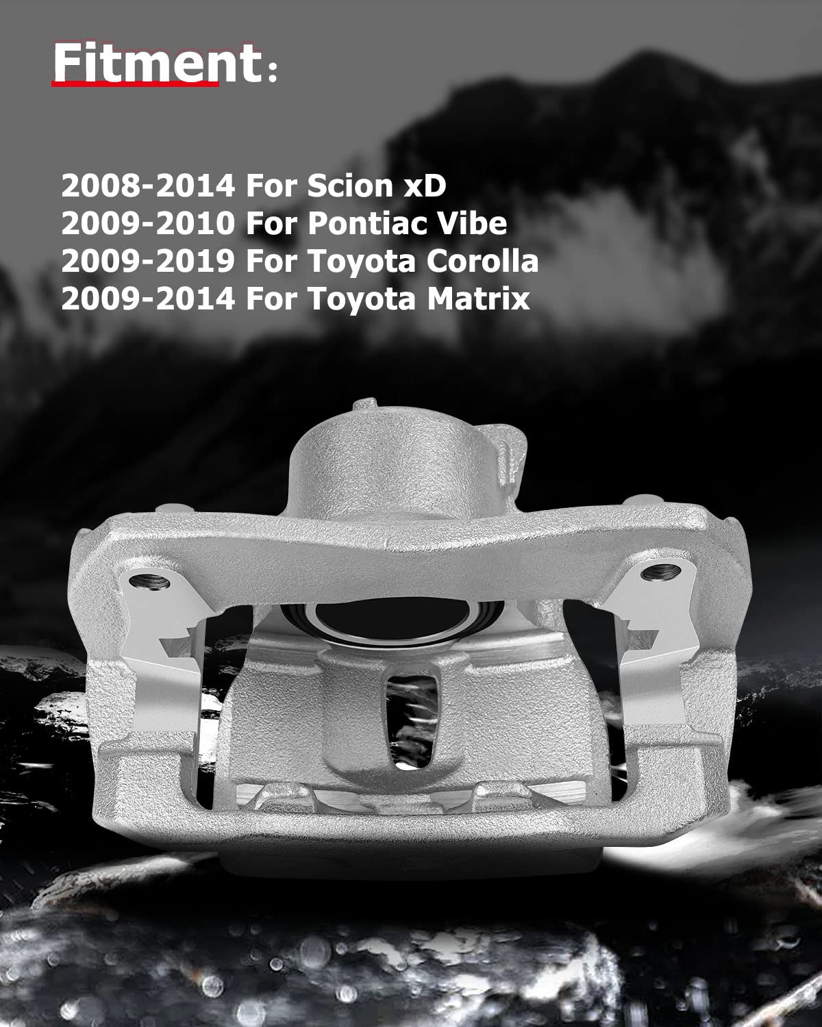 cciyu 19B3435 Front Right Brake Caliper With Bracket For Pontiac For Vibe 2009-2010,For Scion For xD 2008-2014,For Toyota For Co